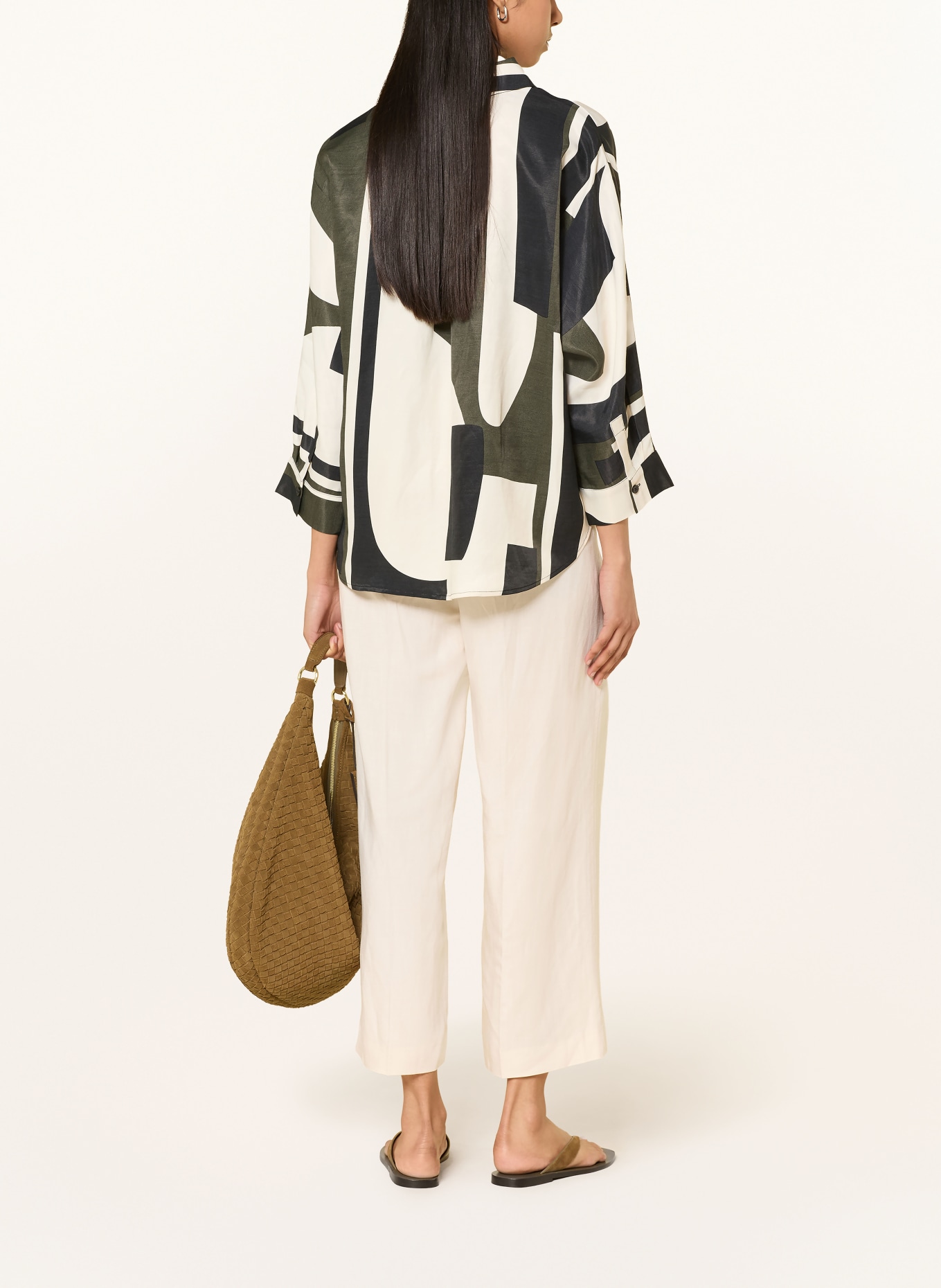 someday Overhemdblouse ZAMILA: KAKI / ECRU / ZWART