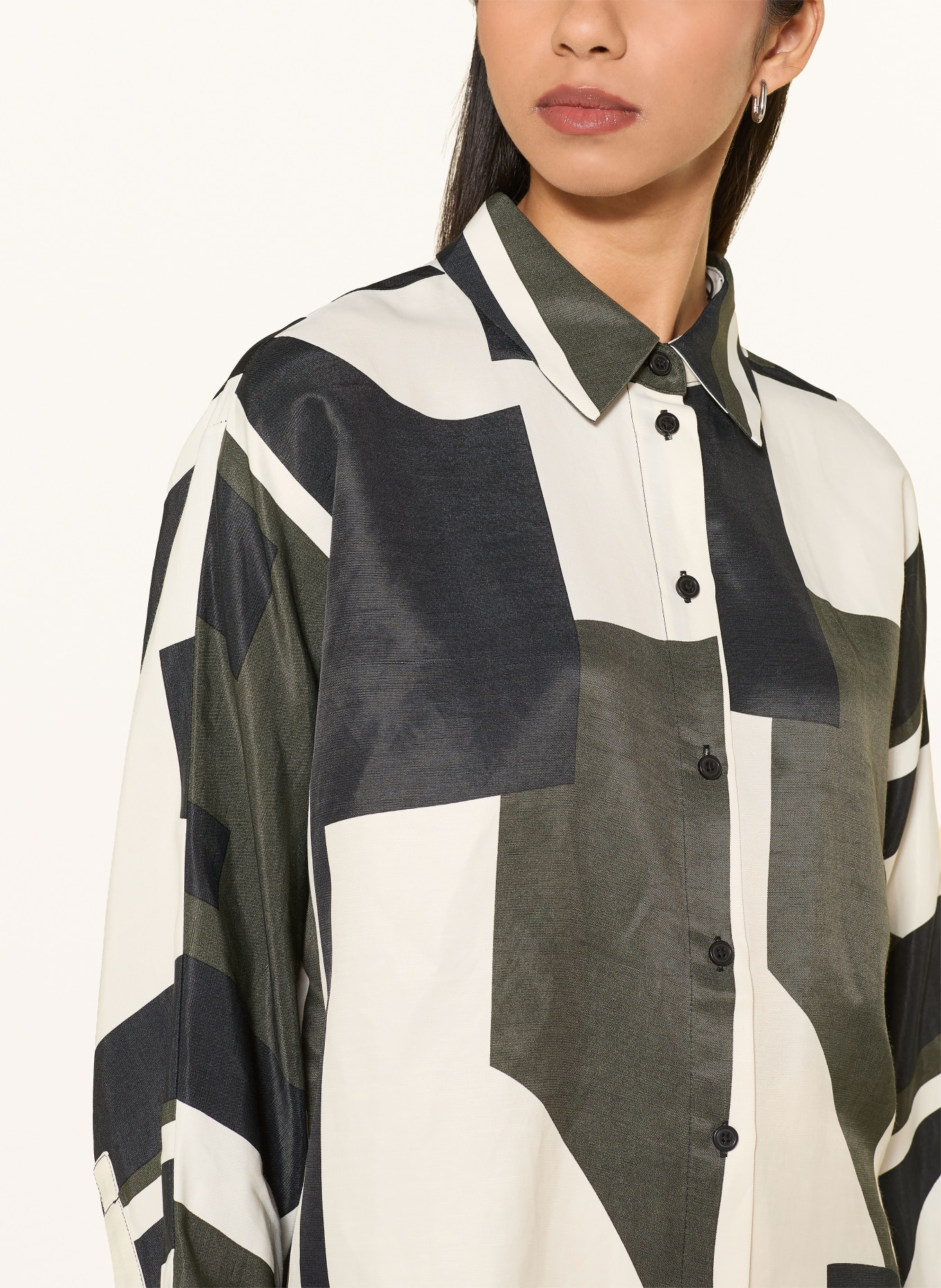 someday Overhemdblouse ZAMILA: KAKI / ECRU / ZWART