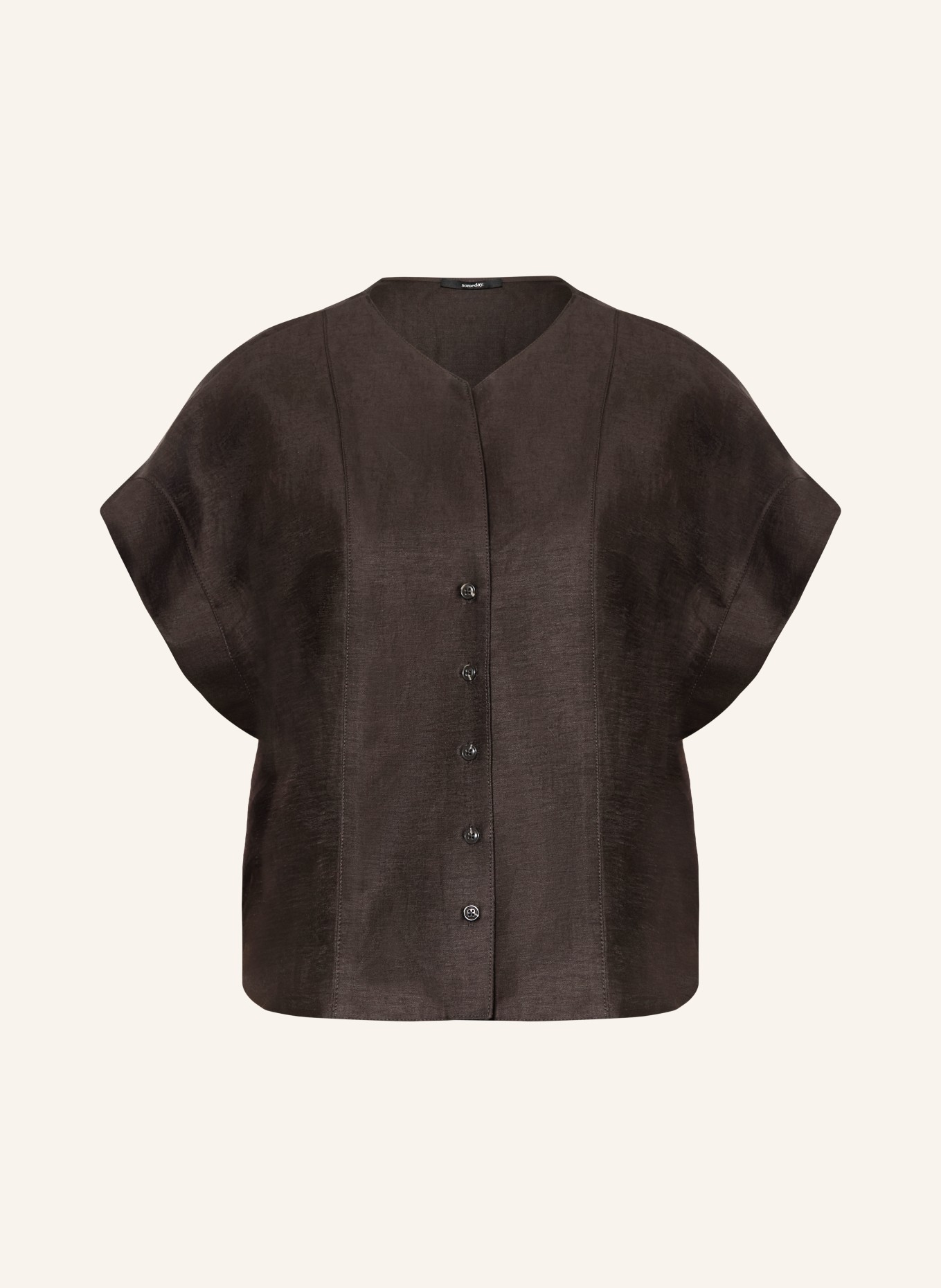 someday Blusenshirt ZANOVIA aus Leinen: DUNKELBRAUN