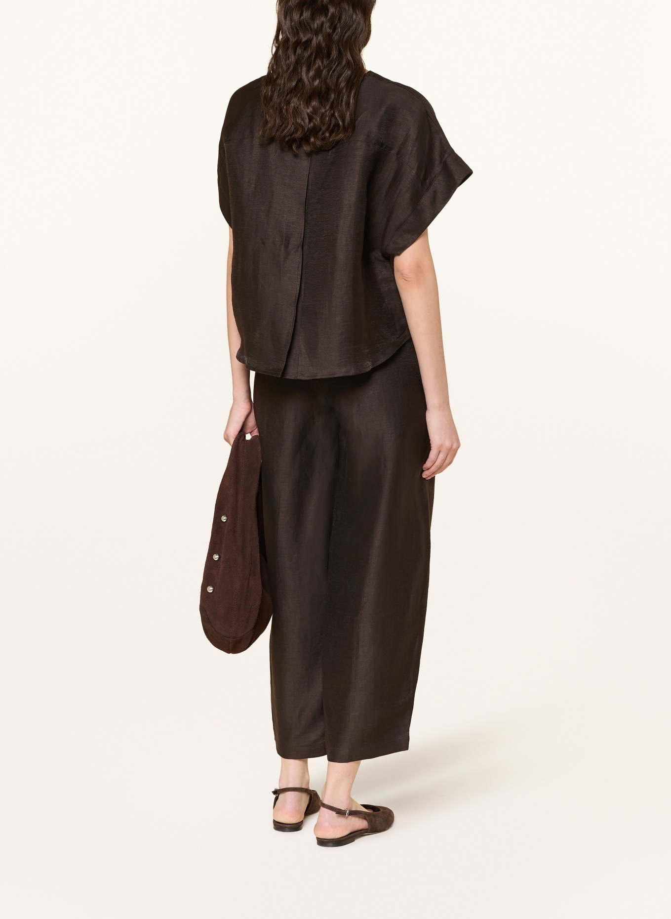 someday Blusenshirt ZANOVIA aus Leinen: DUNKELBRAUN