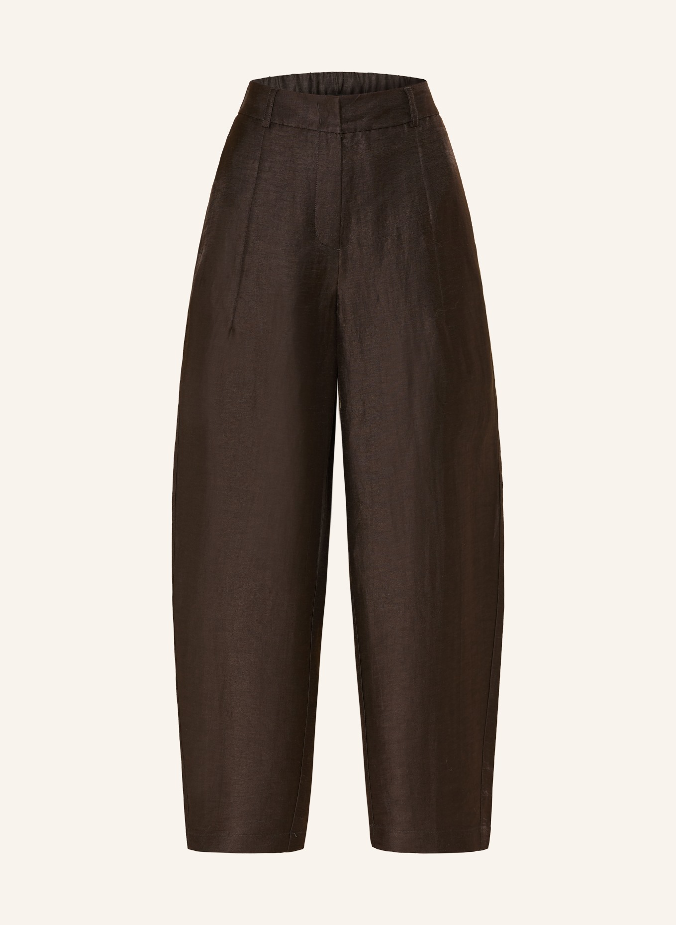 someday 7/8 linen pants CISILIA BARREL: DARK BROWN