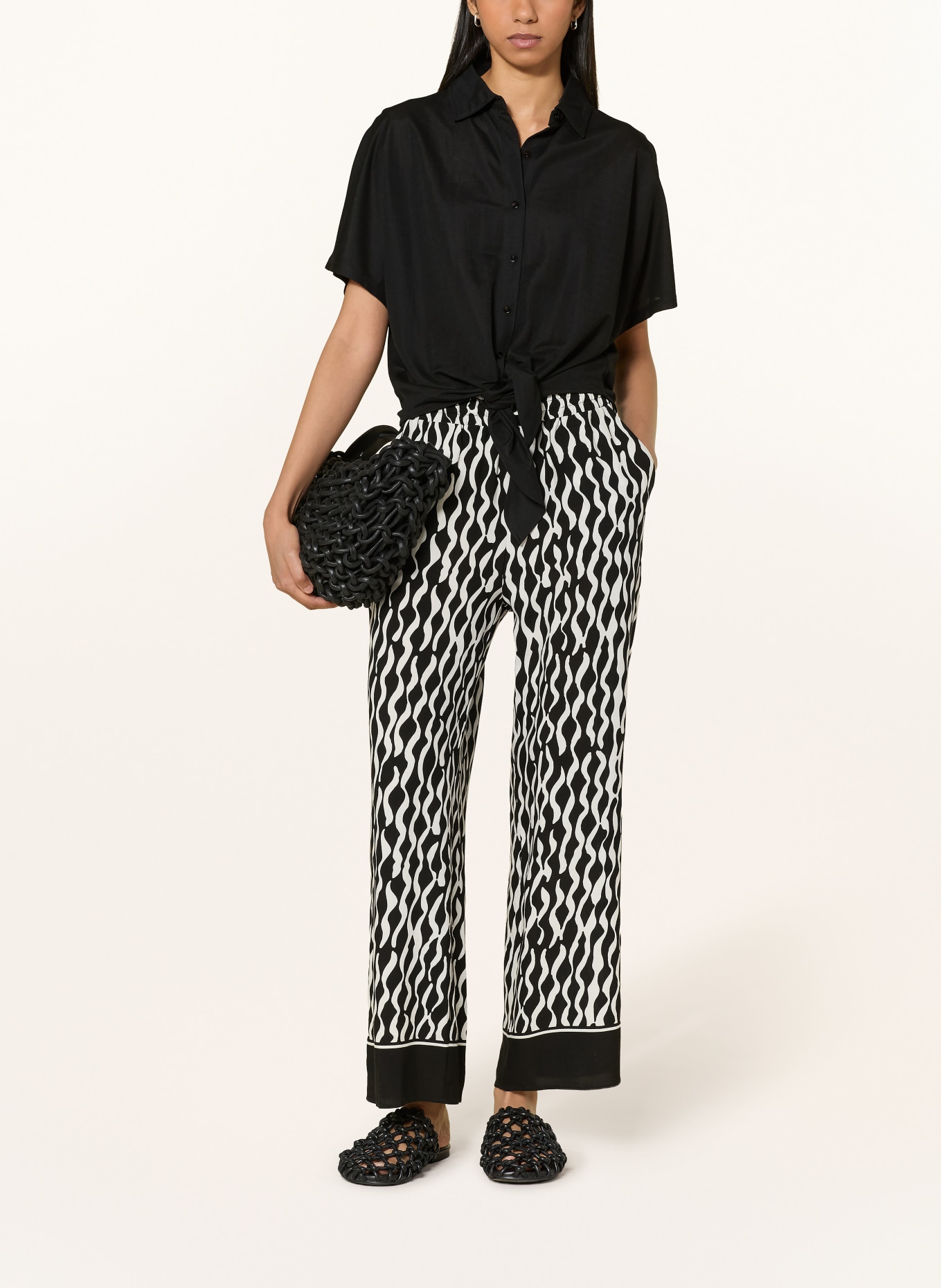 OPUS Marlenehose MAROU MOTION: SCHWARZ / CREME