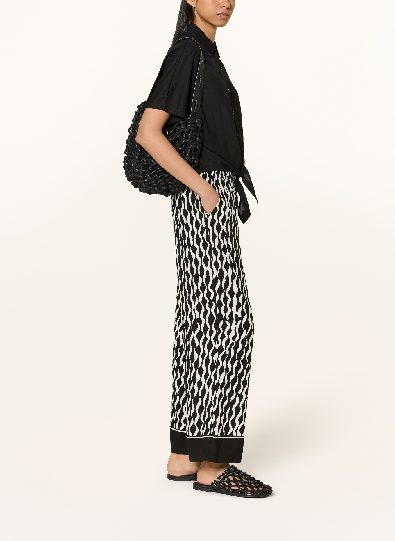 OPUS Marlenehose MAROU MOTION: SCHWARZ / CREME