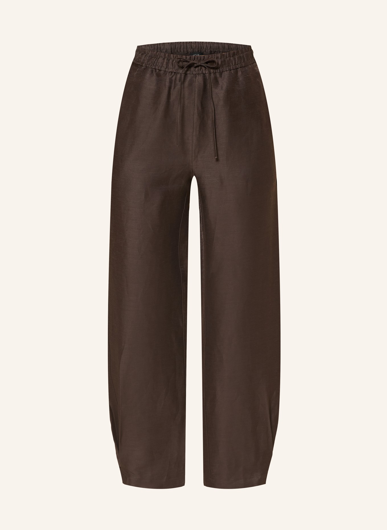 OPUS MYHA GLOW 7/8-length linen pants: BROWN