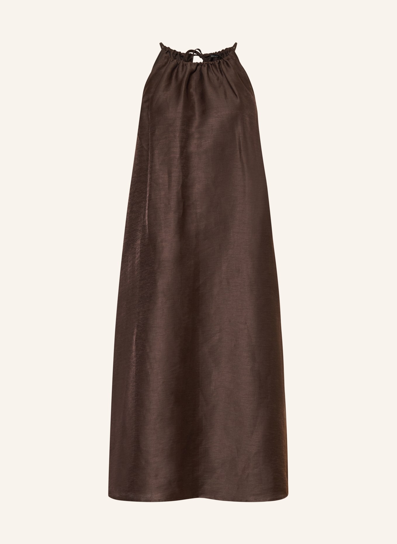 OPUS Leinenkleid WIDALA: DUNKELBRAUN
