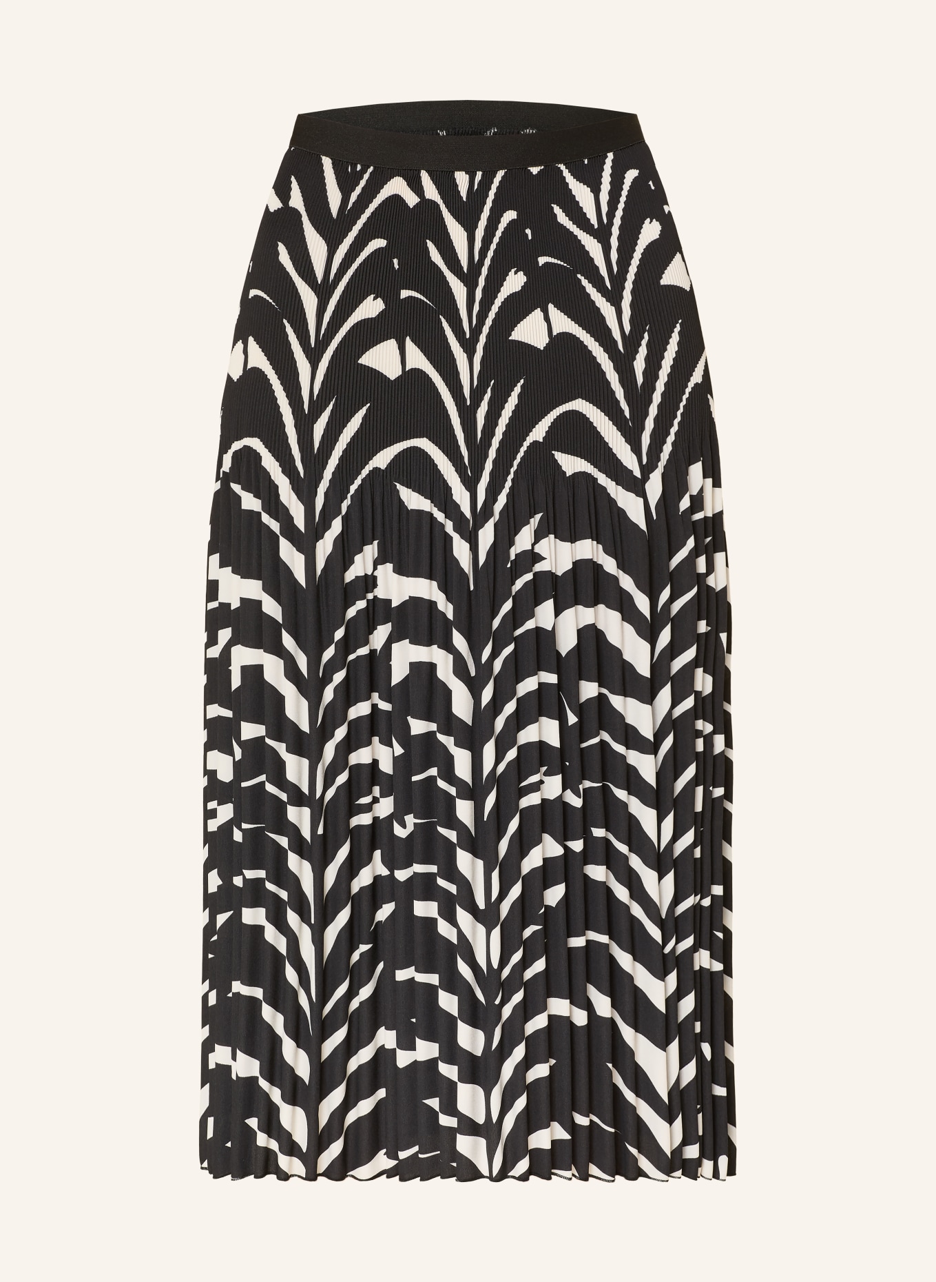 OPUS RIBANE Skirt with Pleats: BLACK / WHITE