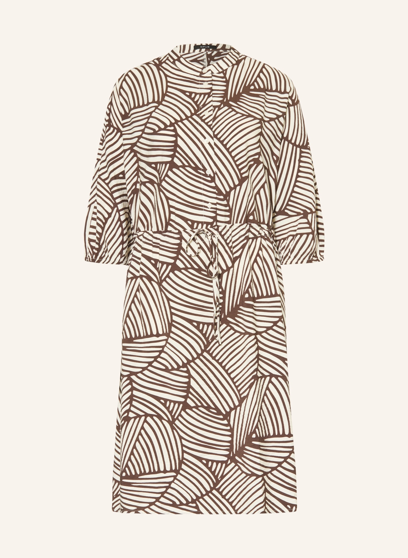 OPUS Kleid WENRIA mit 3/4-Arm: DUNKELBRAUN / ECRU