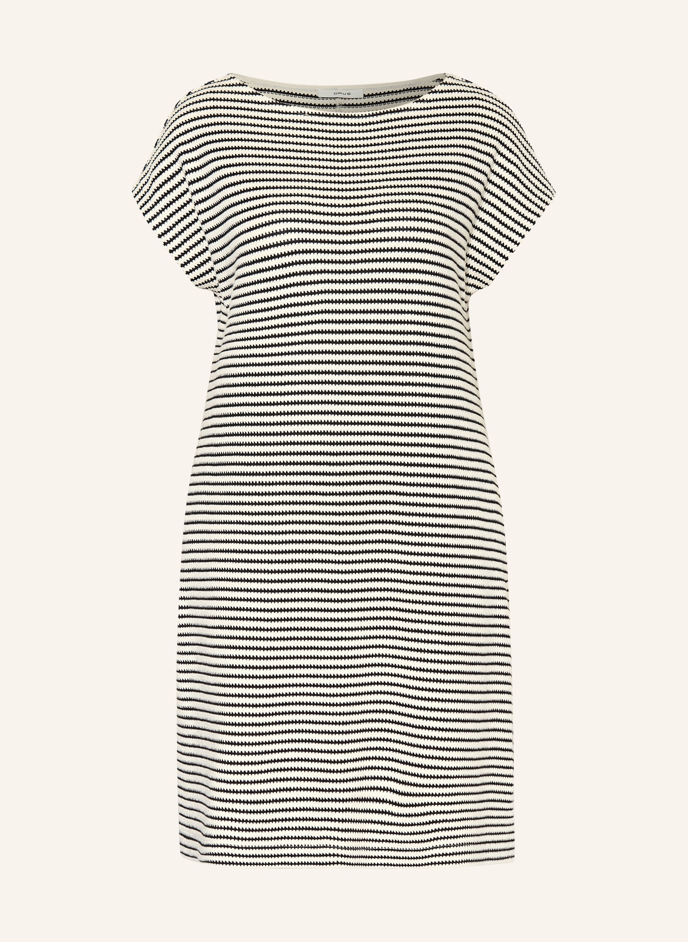 OPUS Gebreide jurk WARUA: WIT / ZWART