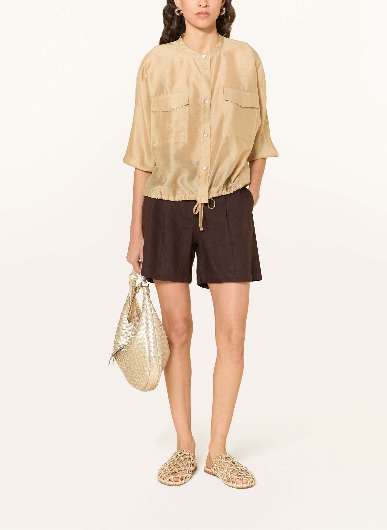 OPUS FUNUK Blouse with 3/4-length sleeves: BEIGE
