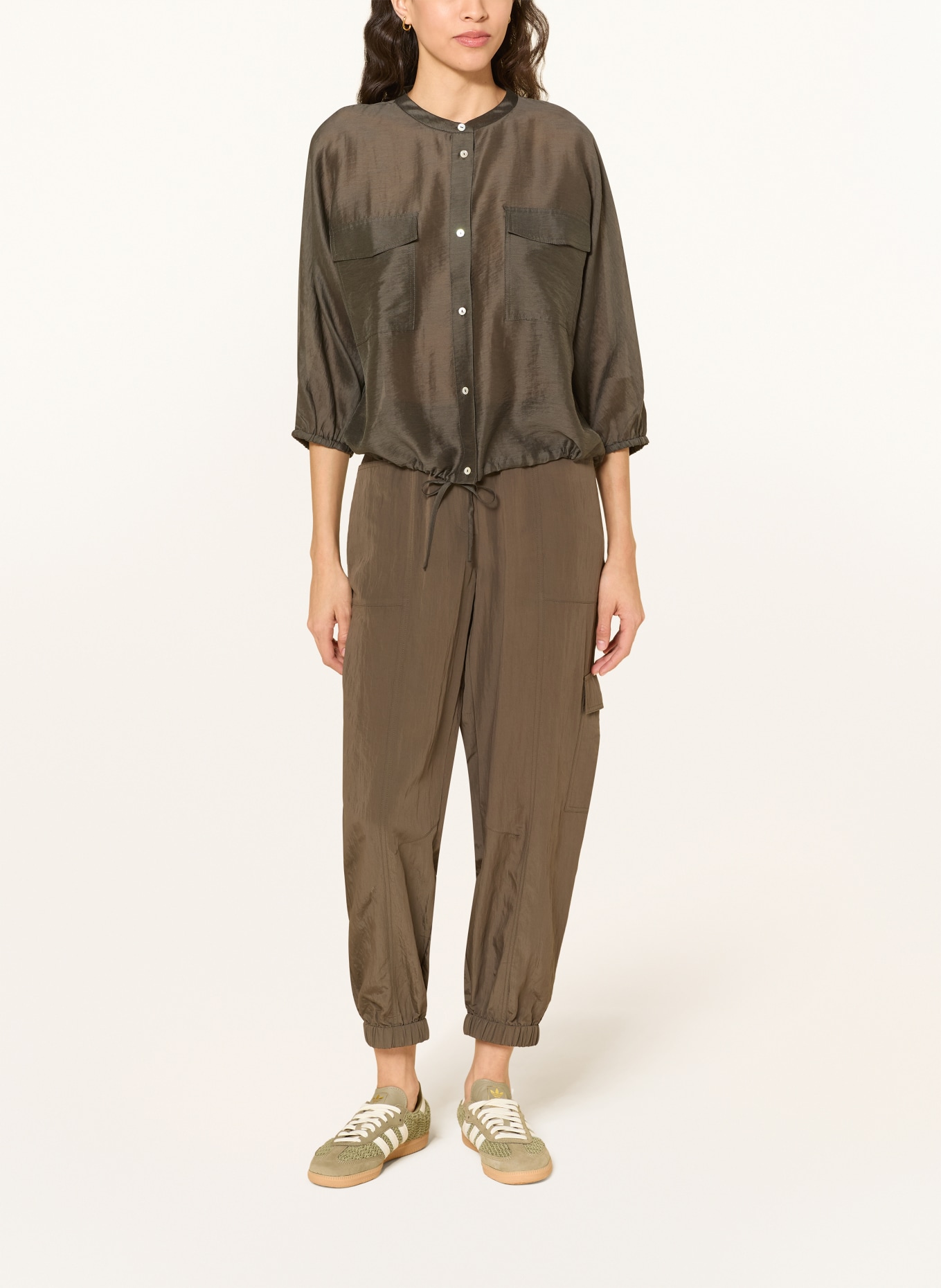OPUS FUNUK Blouse with 3/4-length sleeves: DARK GREEN