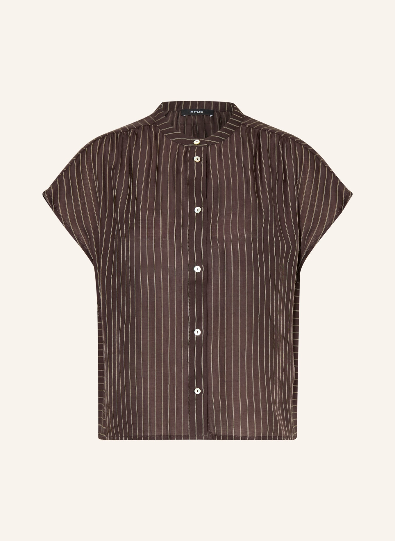 OPUS Bluse FRIEPE: DUNKELBRAUN / ECRU