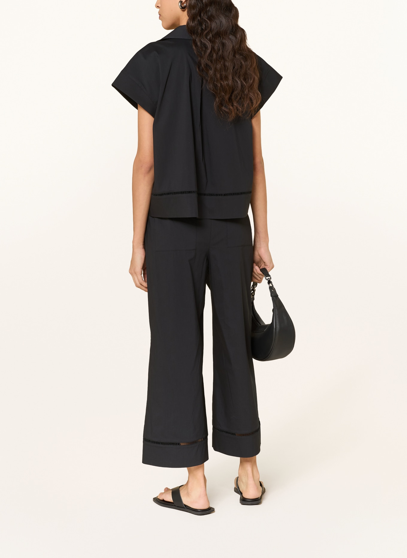 OPUS MISHA Culottes with Lace: BLACK