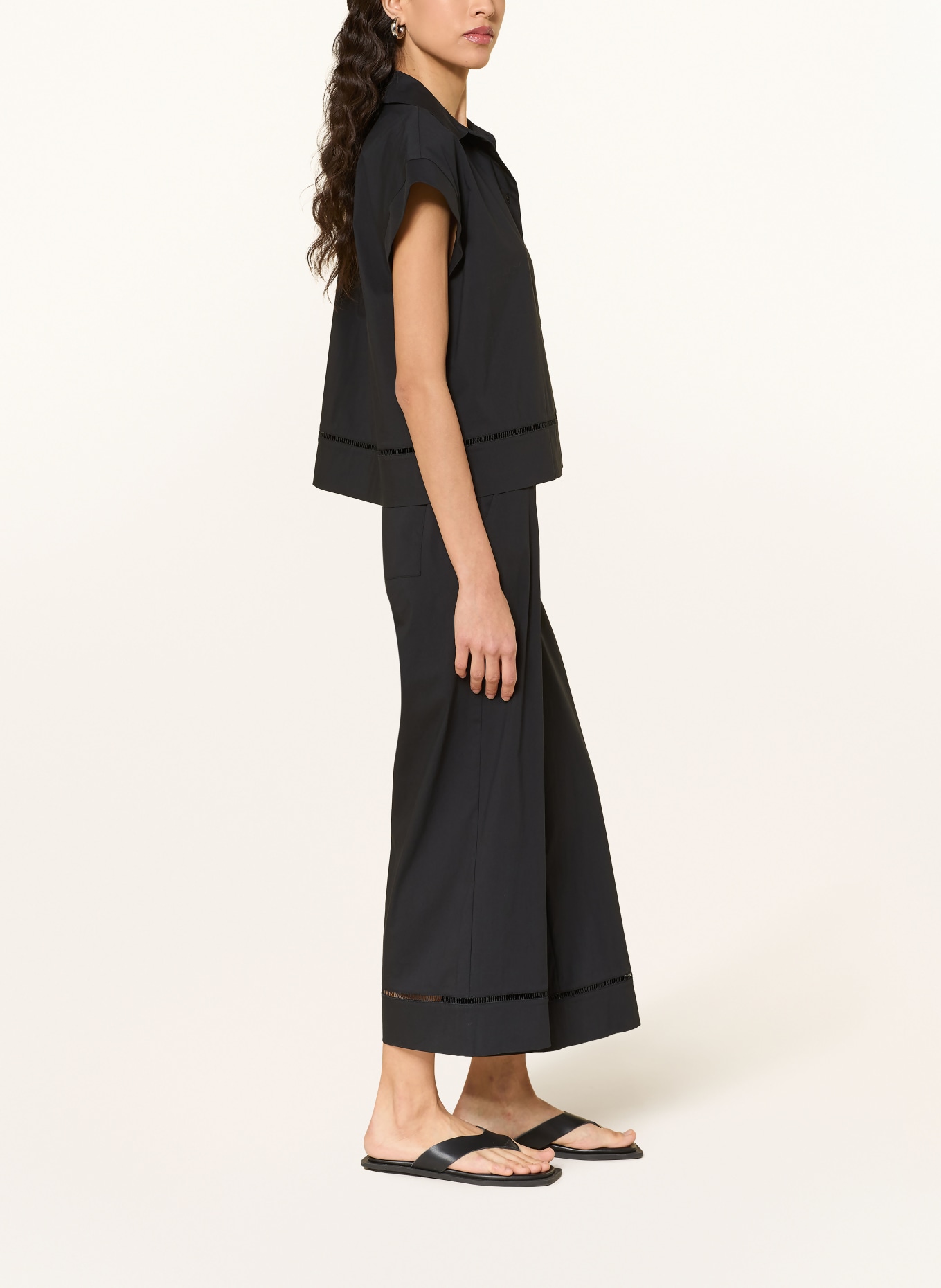 OPUS MISHA Culottes with Lace: BLACK