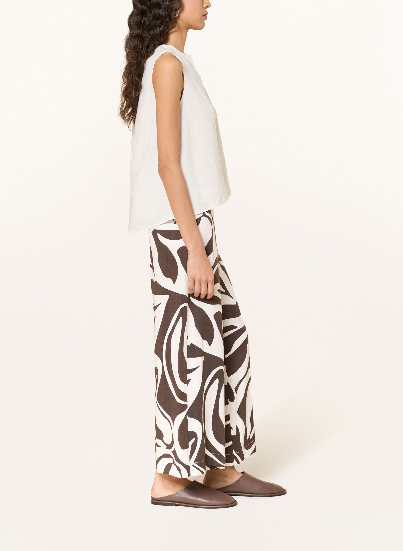 OPUS MISHA Culottes: DARK BROWN / WHITE