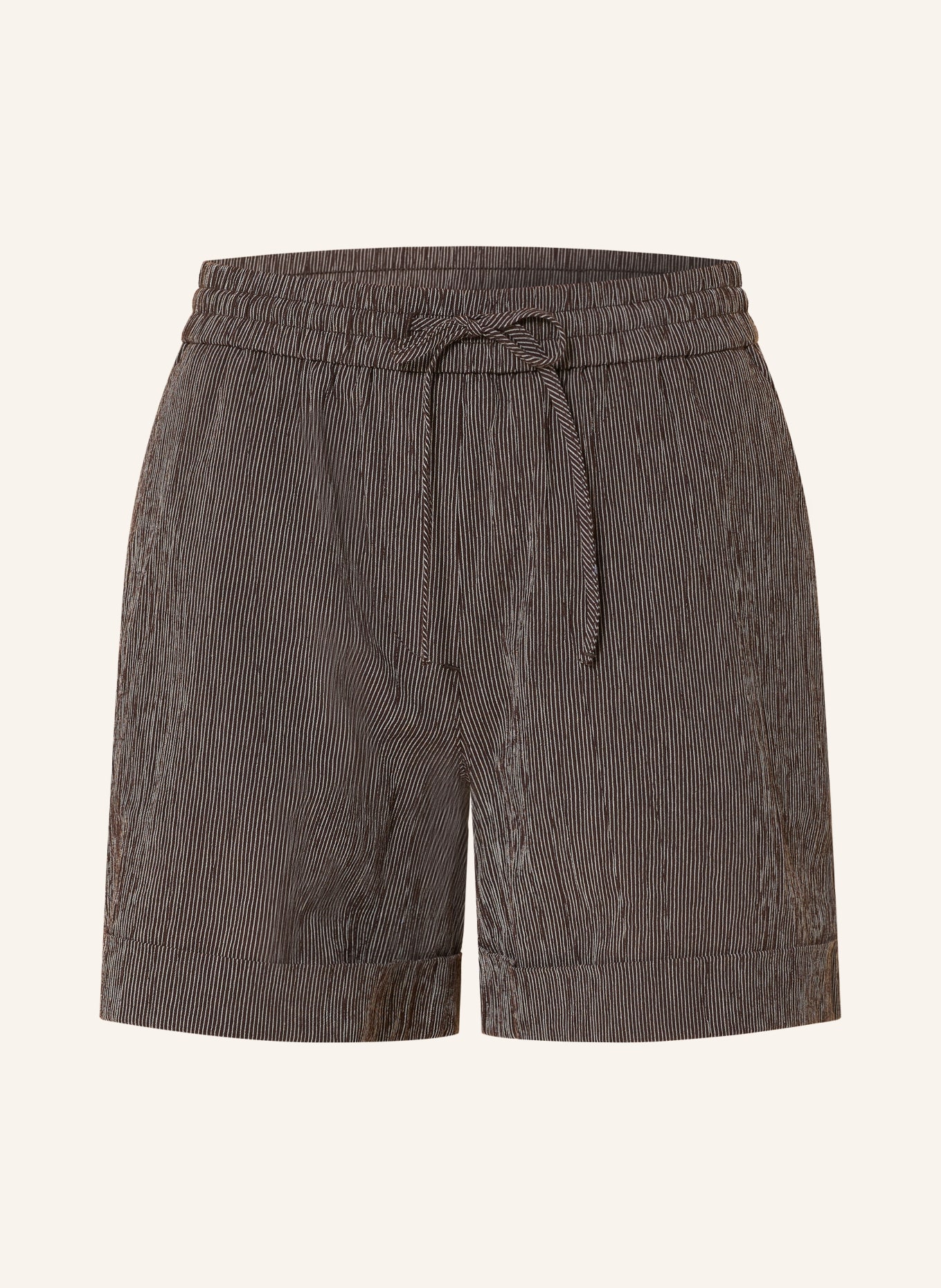 OPUS Shorts MALKY: MØRKEBRUN / HVID