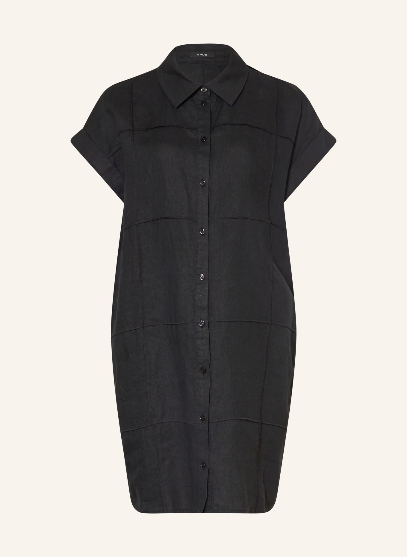 OPUS Hemdblusenkleid WELINA aus Leinen: SCHWARZ