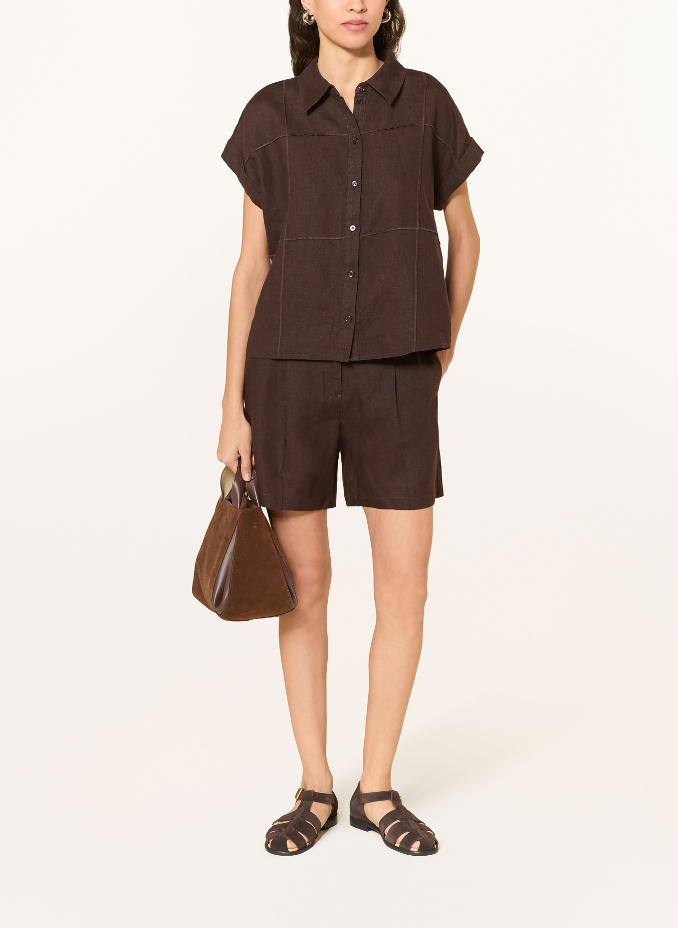 OPUS Linnedshorts MANDISA: MØRKEBRUN