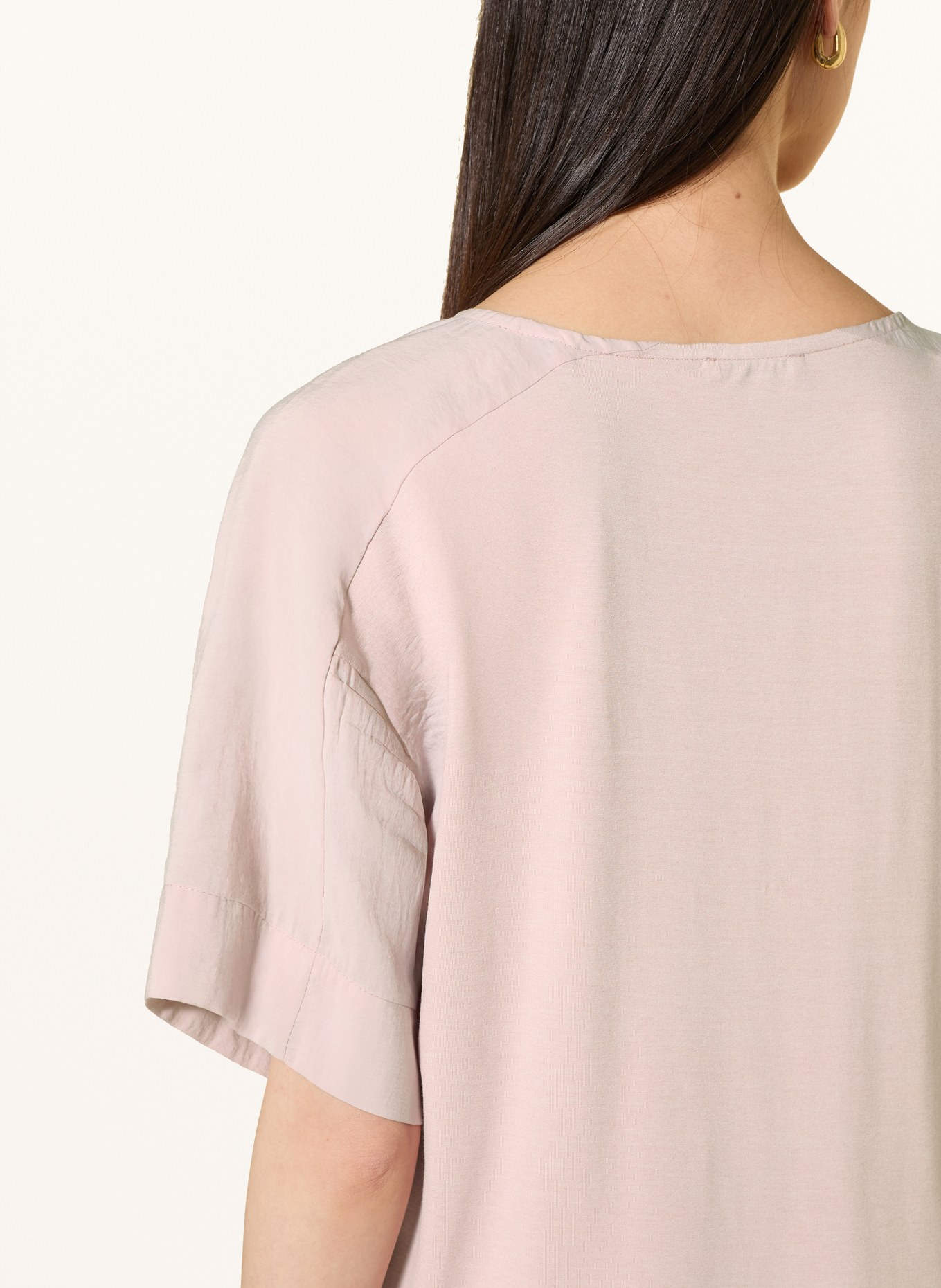 OPUS Blusenshirt SEIRA im Materialmix mit 3/4-Arm: HELLROSA