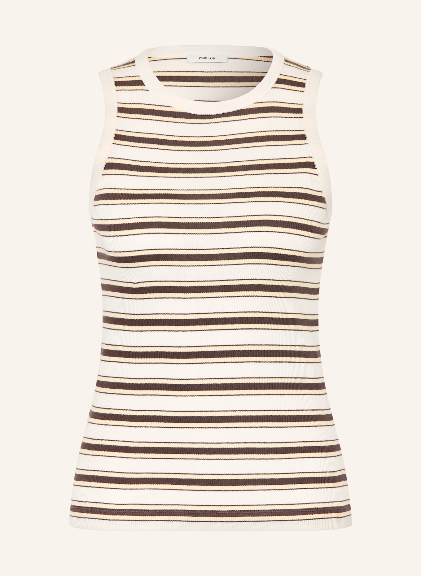 OPUS Top IRESO RESORT: WHITE / DARK BROWN / CREAM