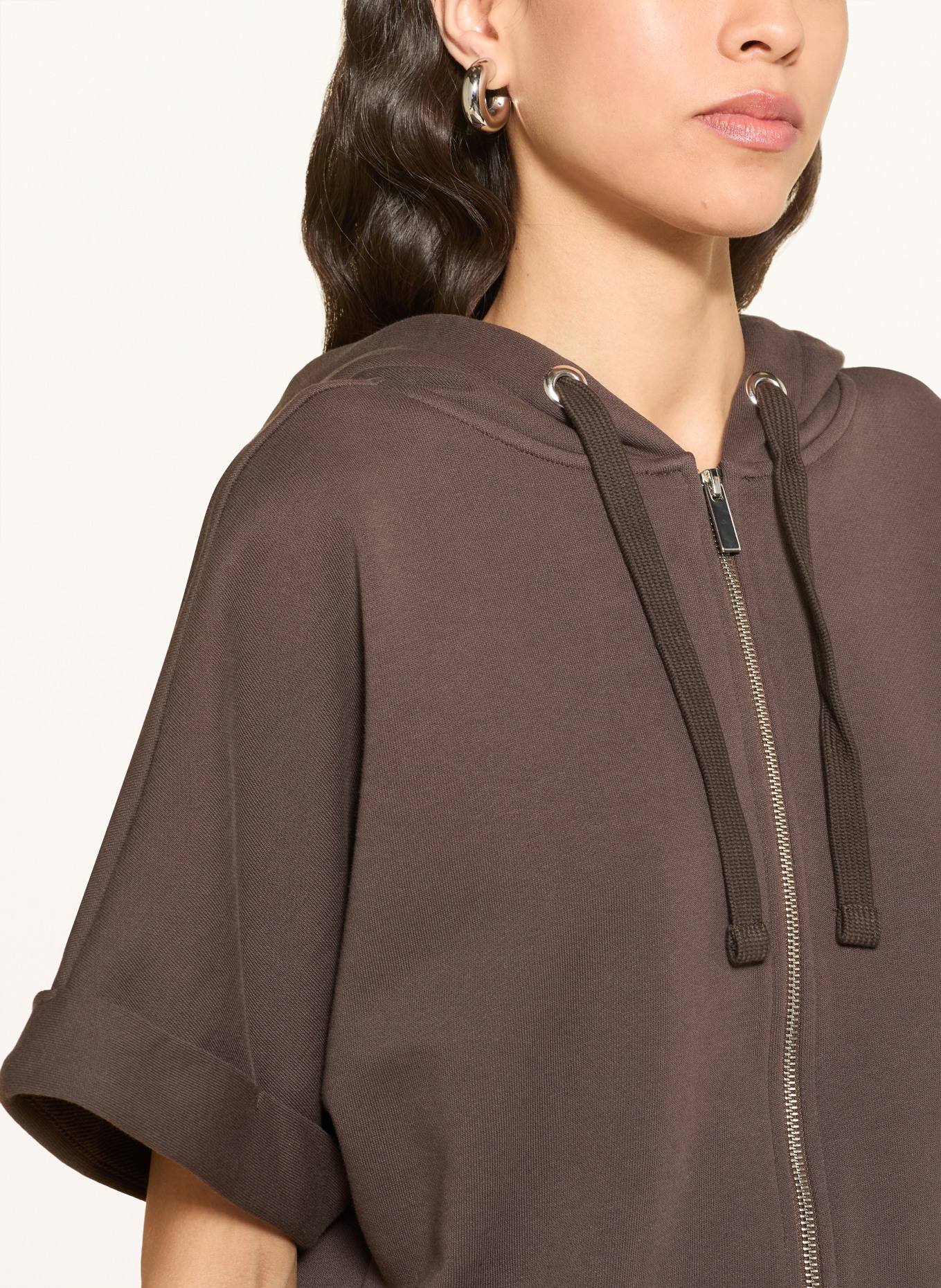 OPUS Sweatjacke GODENNA: DUNKELBRAUN