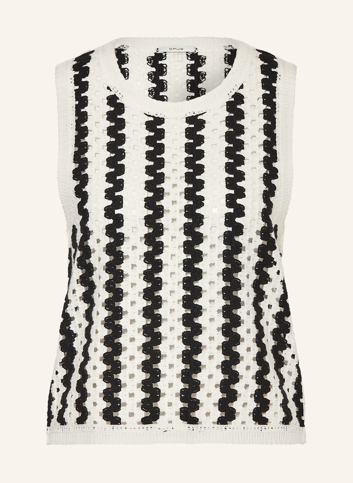 OPUS IFAMA Knit Top: WHITE / BLACK