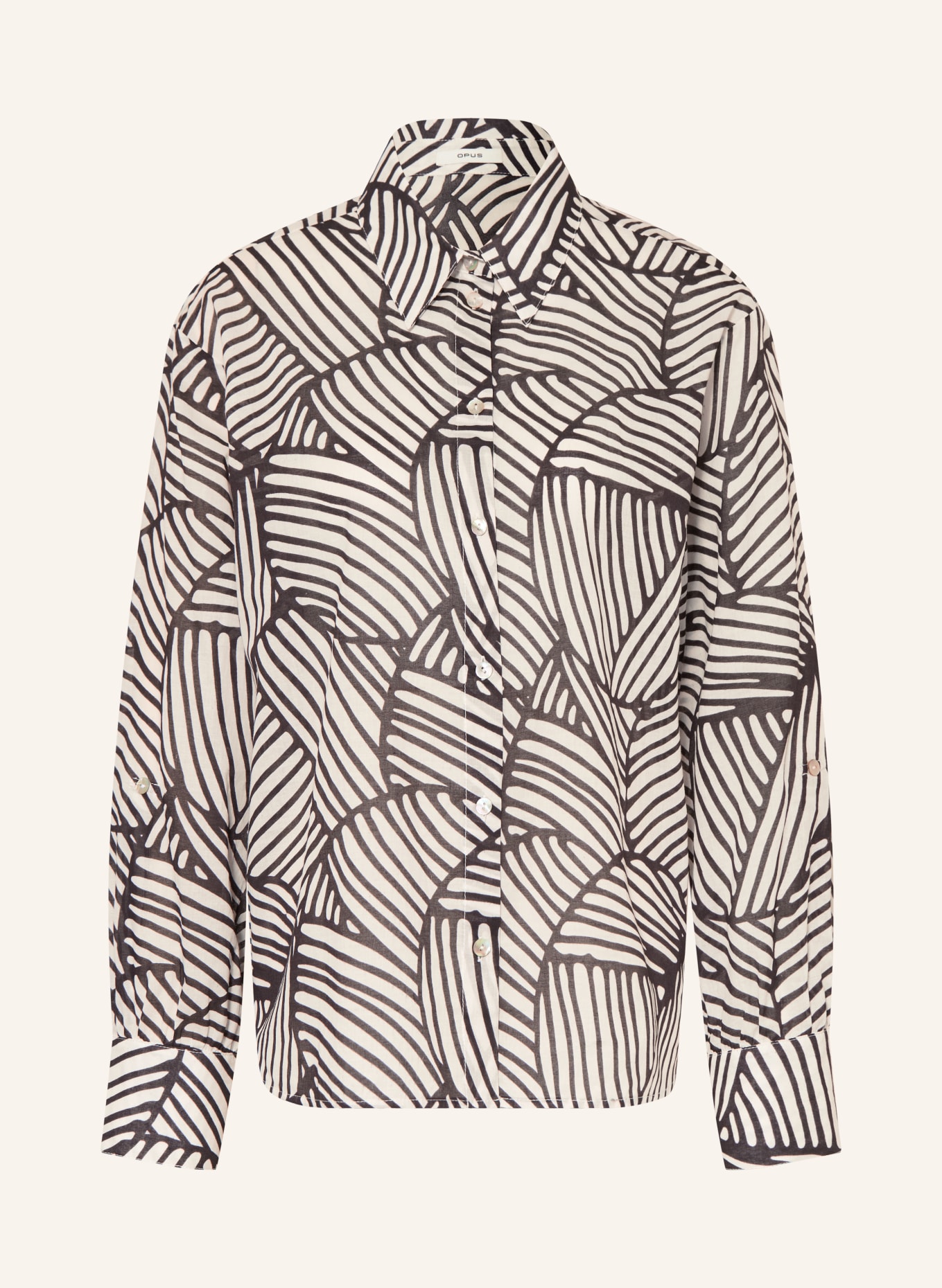 OPUS Blouse FELORA BOTANICA: WIT / ZWART