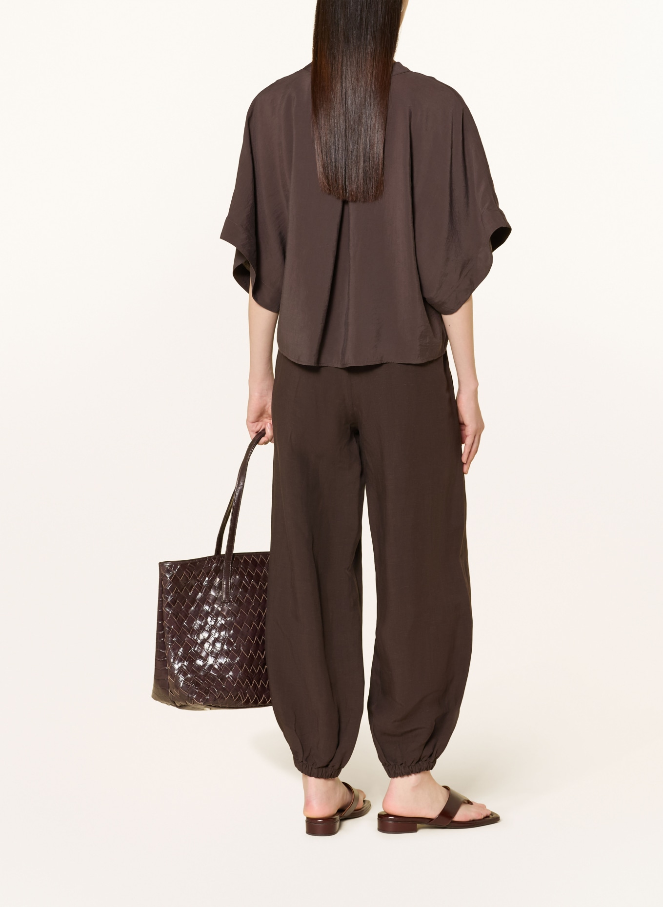 OPUS Blusenshirt FENELLA: DUNKELBRAUN