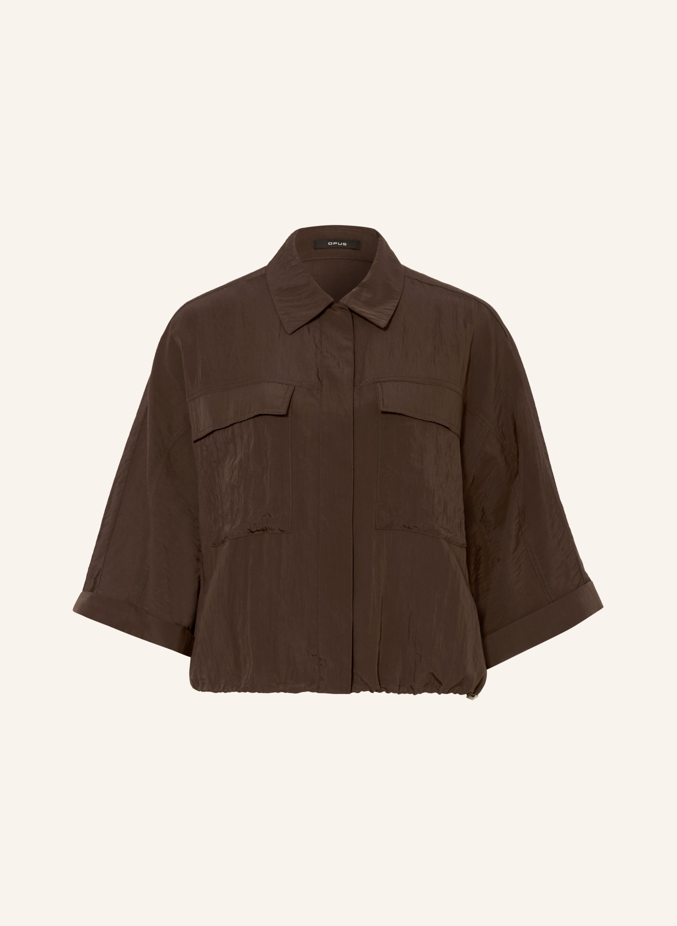 OPUS FROPA Shirt with 3/4-Length Sleeves: BROWN