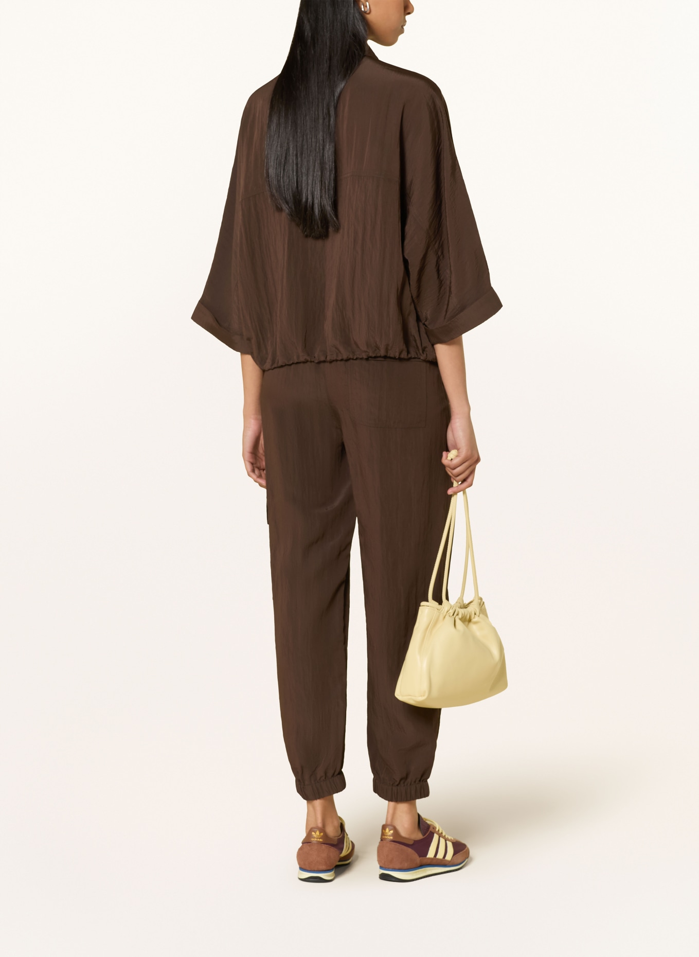 OPUS FROPA Shirt with 3/4-Length Sleeves: BROWN