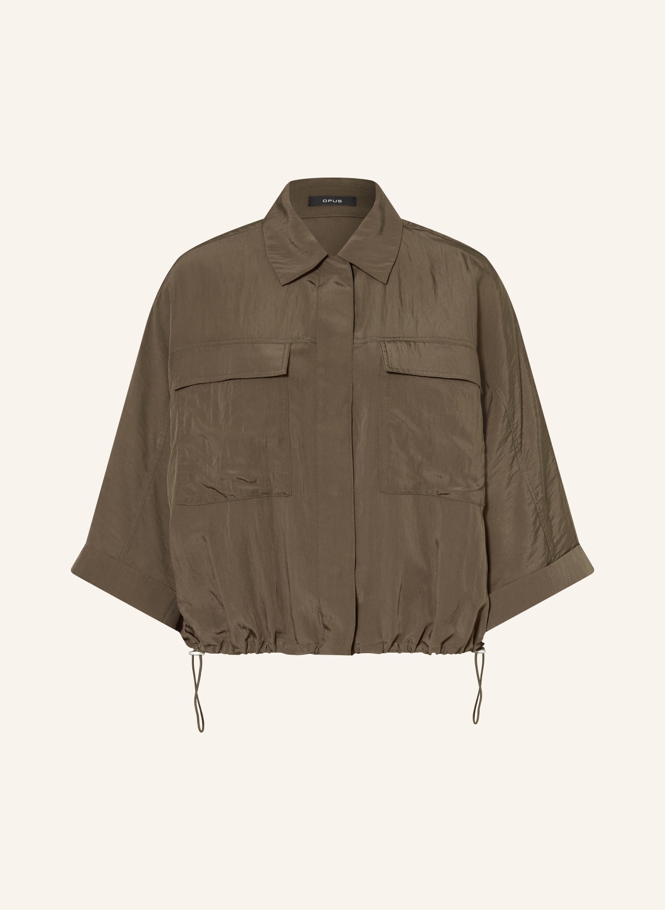 OPUS FROPA-bluse med 3/4-ærmer: MØRKEGRØN