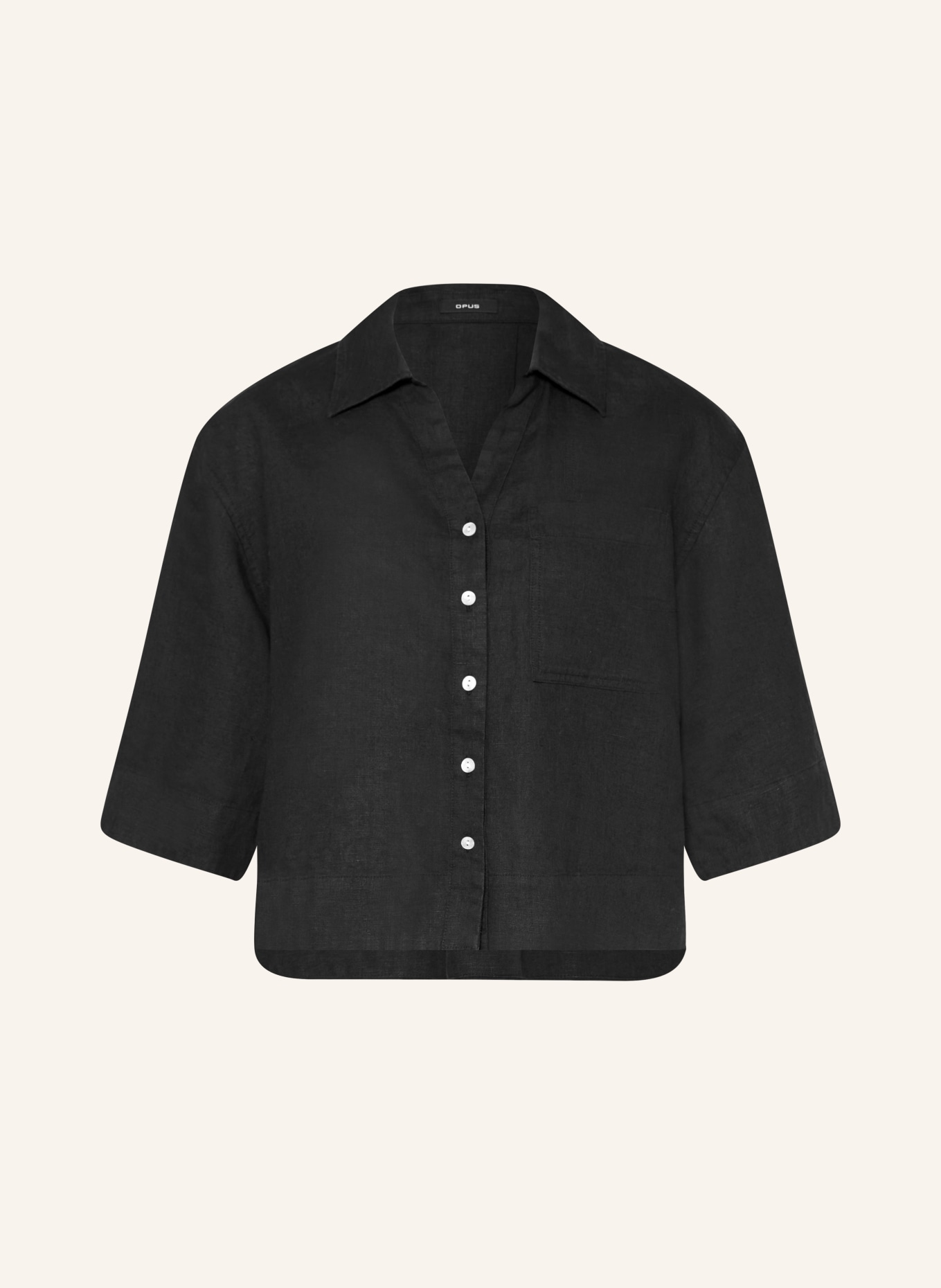 OPUS Linnen overhemd FLIPPA: ZWART