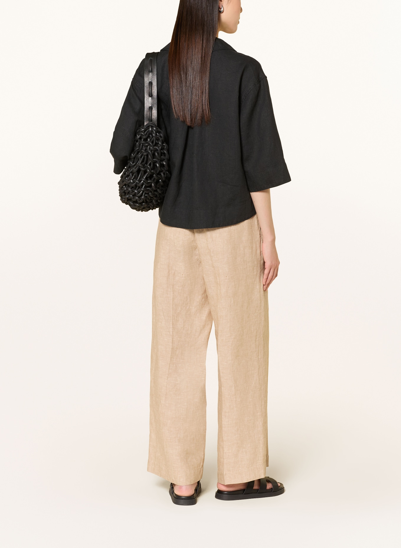 OPUS Linnen overhemd FLIPPA: ZWART