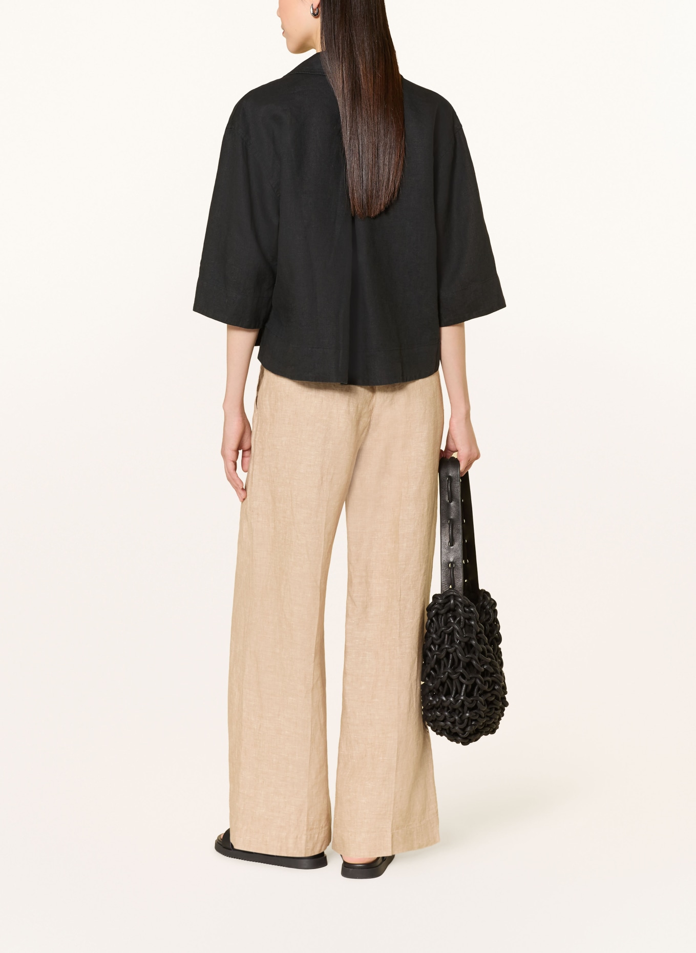 OPUS Spodnie z lnu MAIKITO LIGHT: BEŻOWY