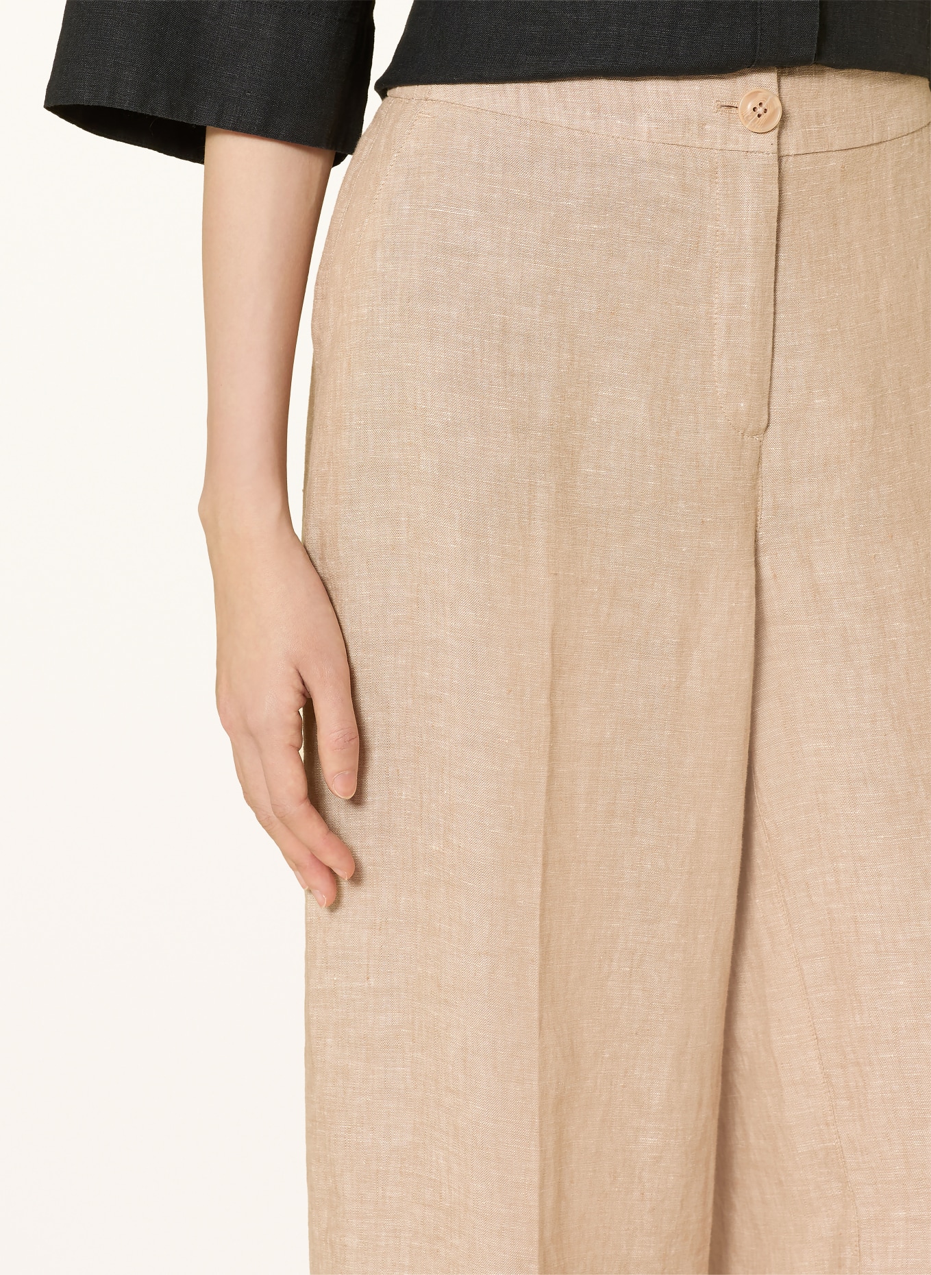 OPUS Spodnie z lnu MAIKITO LIGHT: BEŻOWY