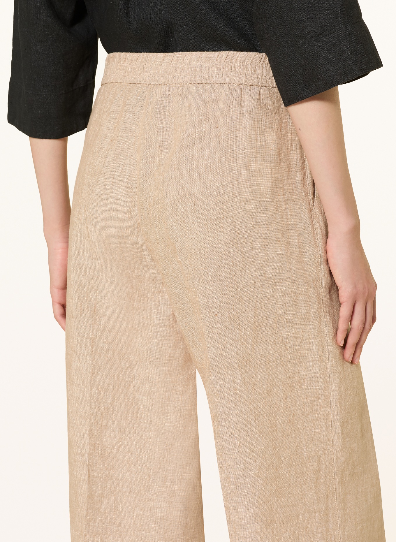 OPUS Spodnie z lnu MAIKITO LIGHT: BEŻOWY