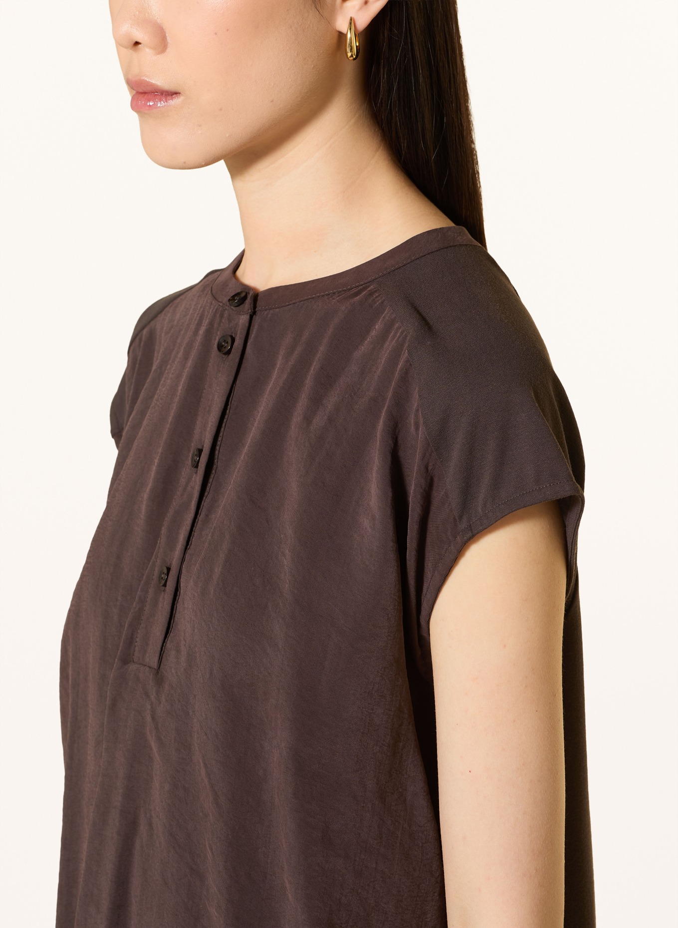 OPUS Blouse SAJULA: MARRON FONCÉ