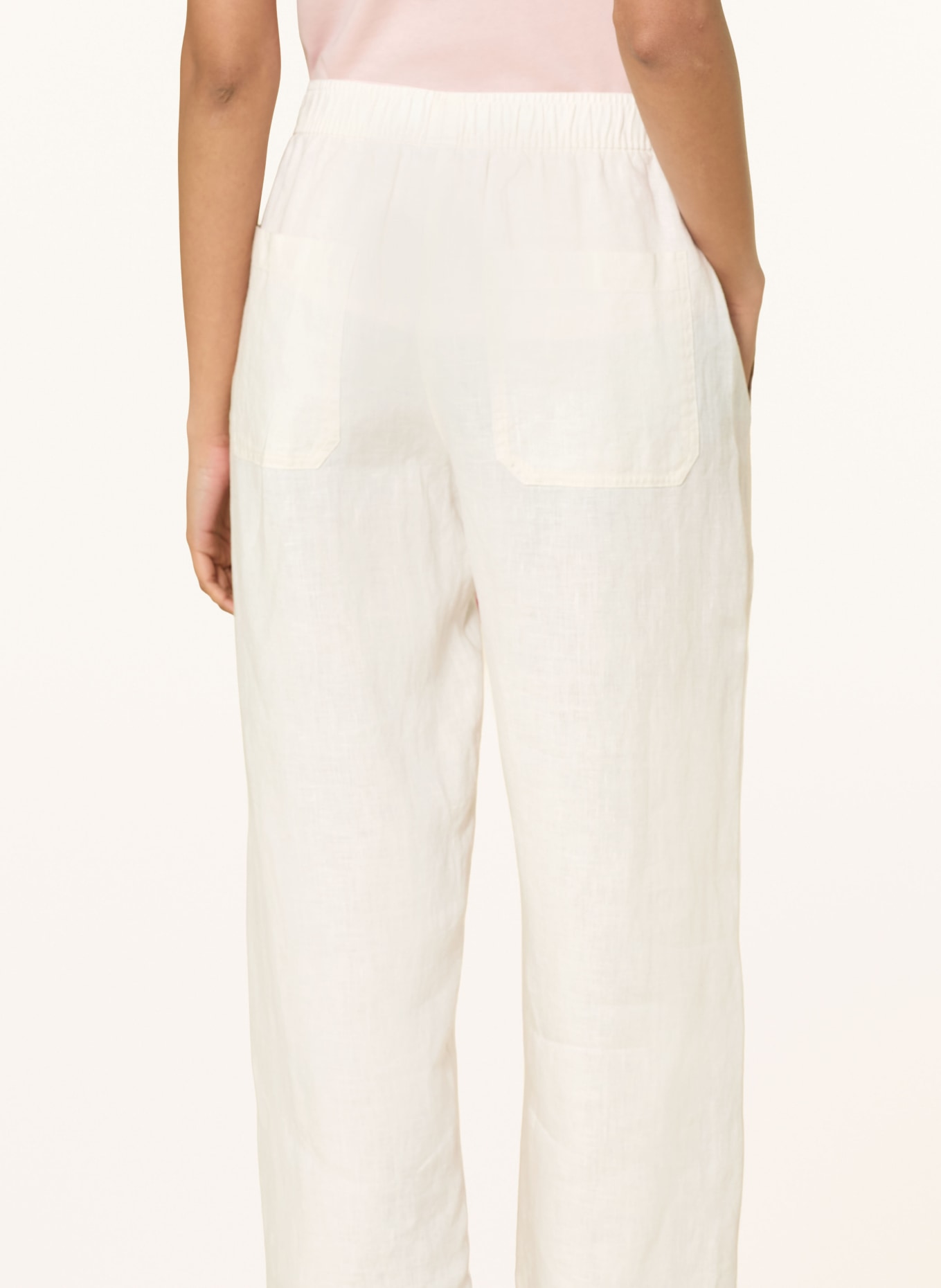 OPUS Lněné kalhoty MYHA v délce 7/8: KRÉMOVÁ