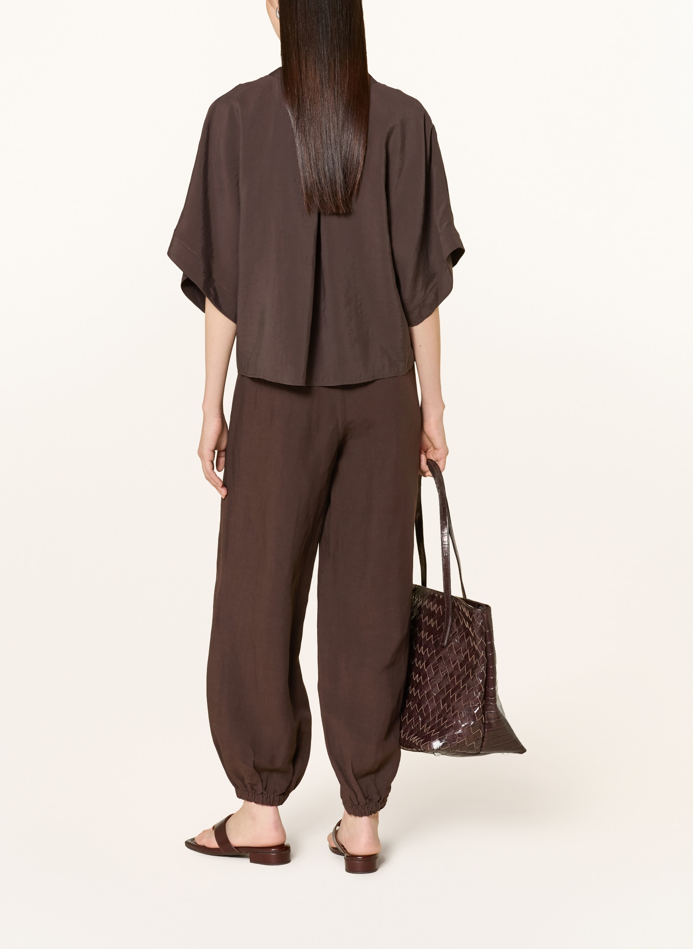 OPUS MYHA Jogging-Style Pants: DARK BROWN