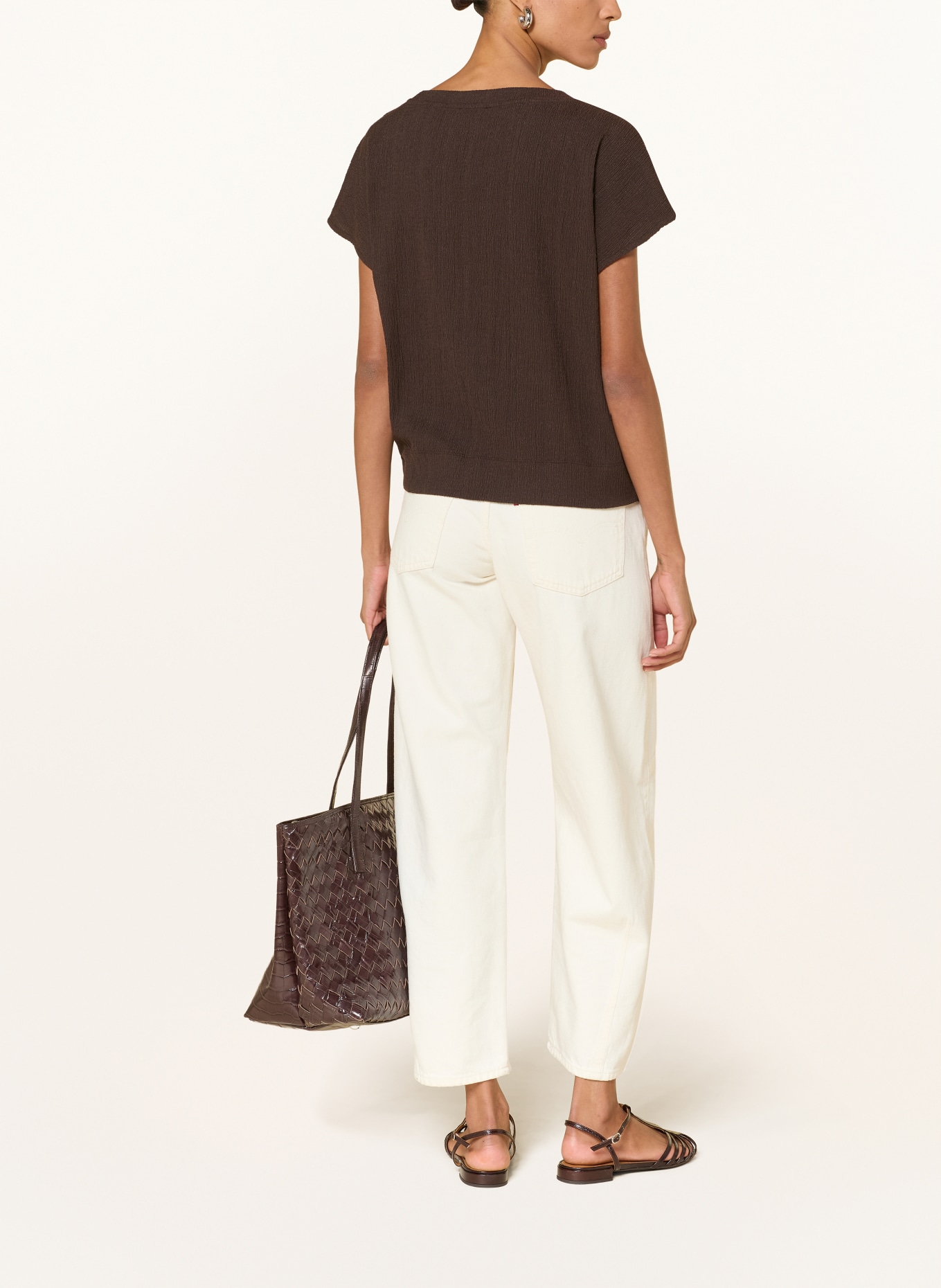 OPUS SALTI Blouse Shirt: DARK BROWN