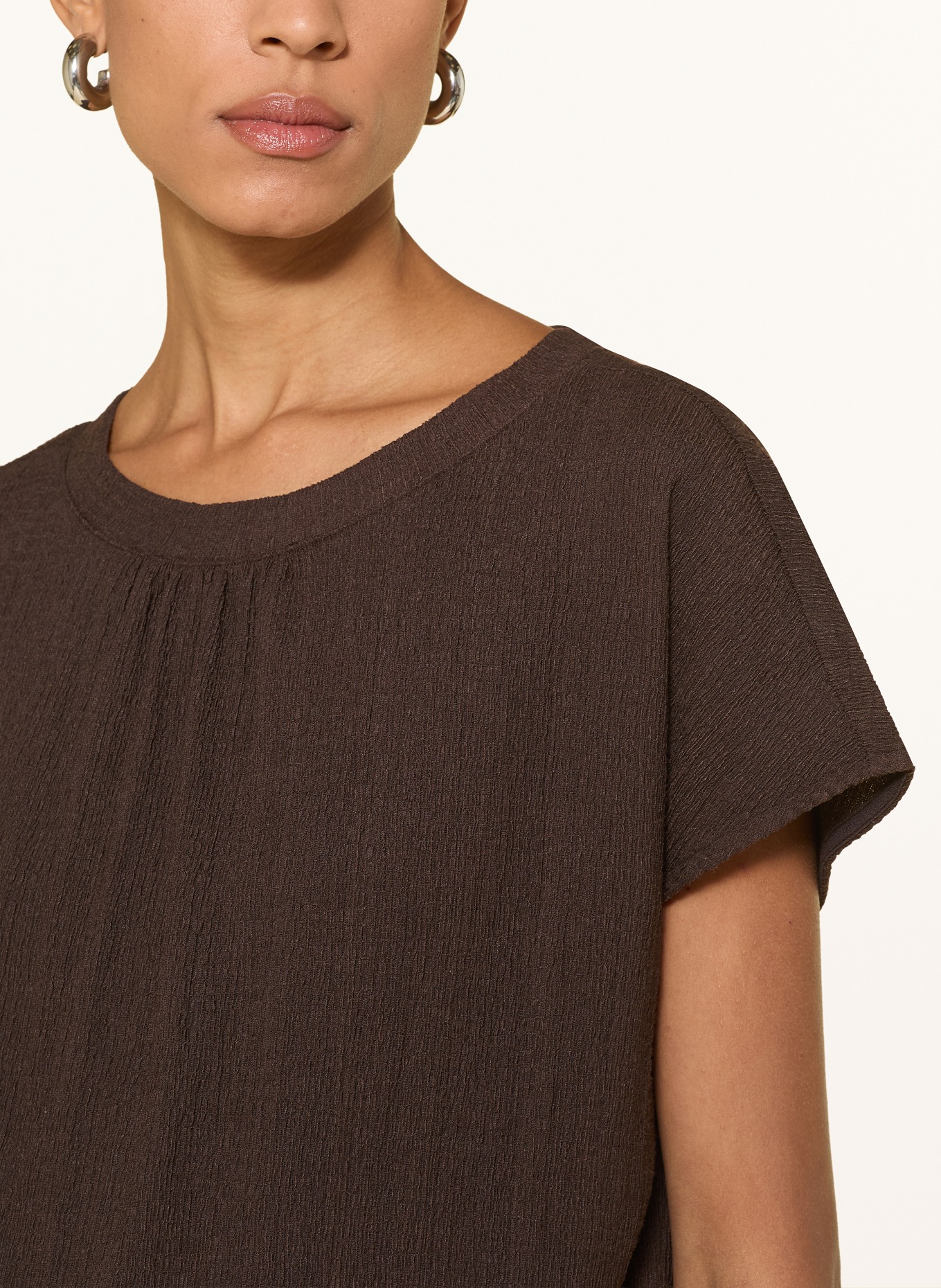OPUS SALTI Blouse Shirt: DARK BROWN
