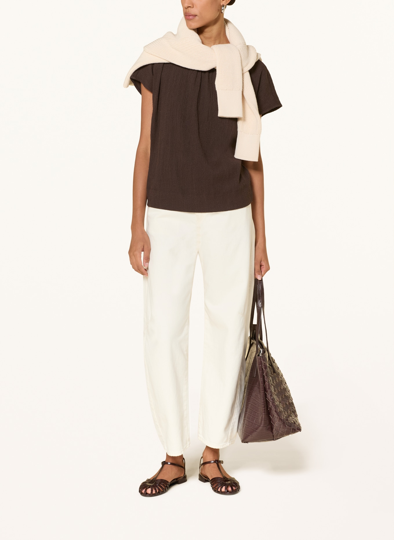 OPUS SALTI Blouse Shirt: DARK BROWN