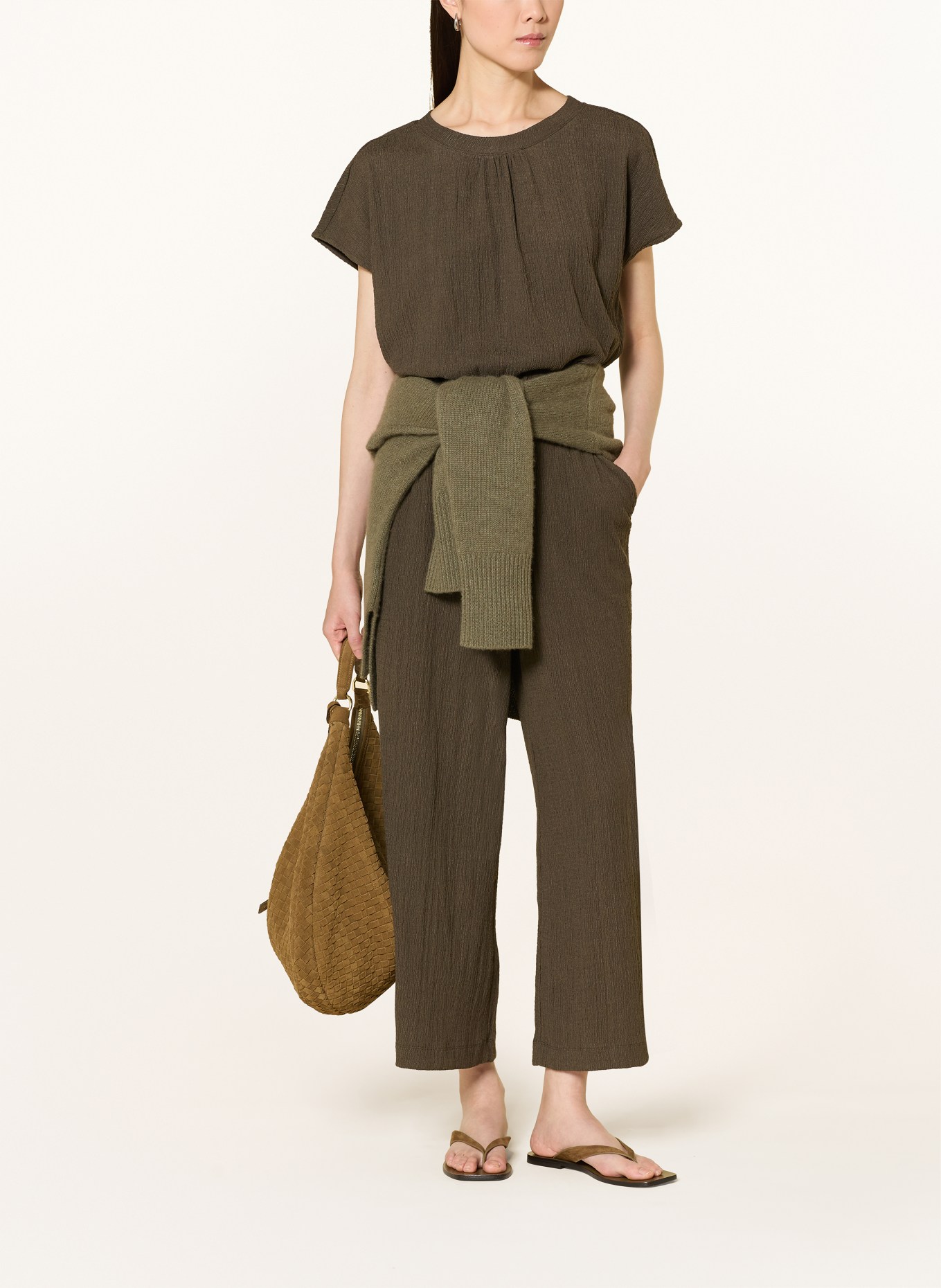 OPUS SALTI Blouse Shirt: DARK GREEN