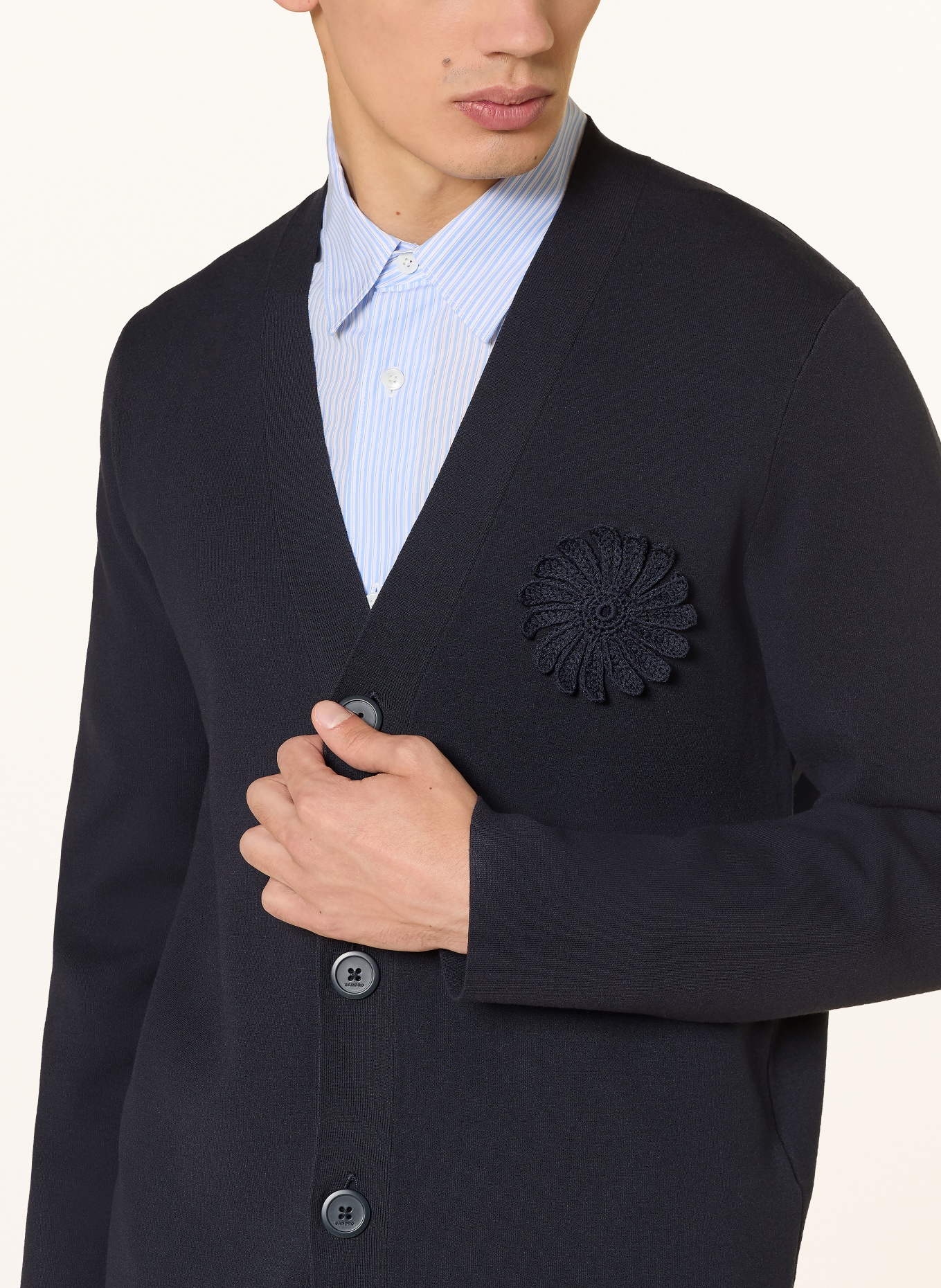 SANDRO Strickjacke: DUNKELBLAU