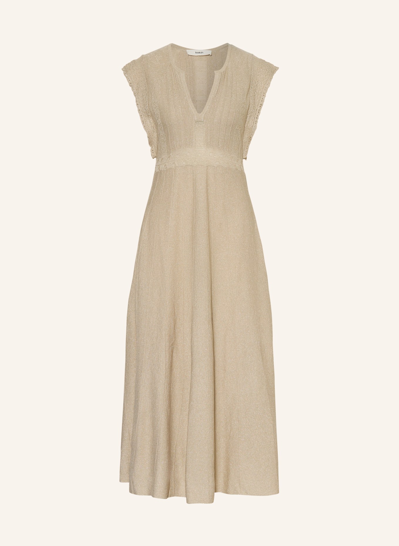 ba&sh Strickkleid PASQUALINA mit Glitzergarn: BEIGE
