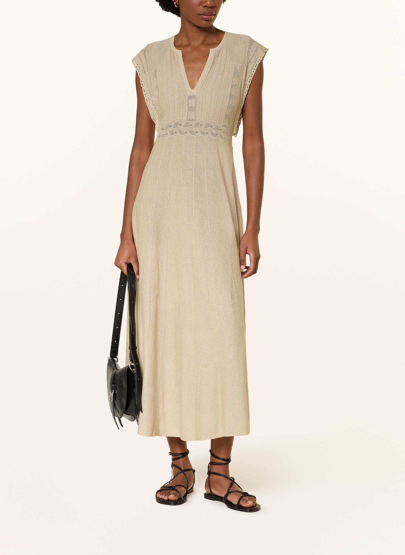 ba&sh Strickkleid PASQUALINA mit Glitzergarn: BEIGE