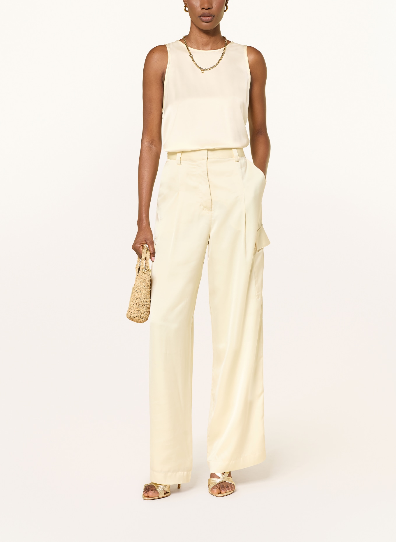 ba&sh Blusentop CEDI aus Satin: CREME