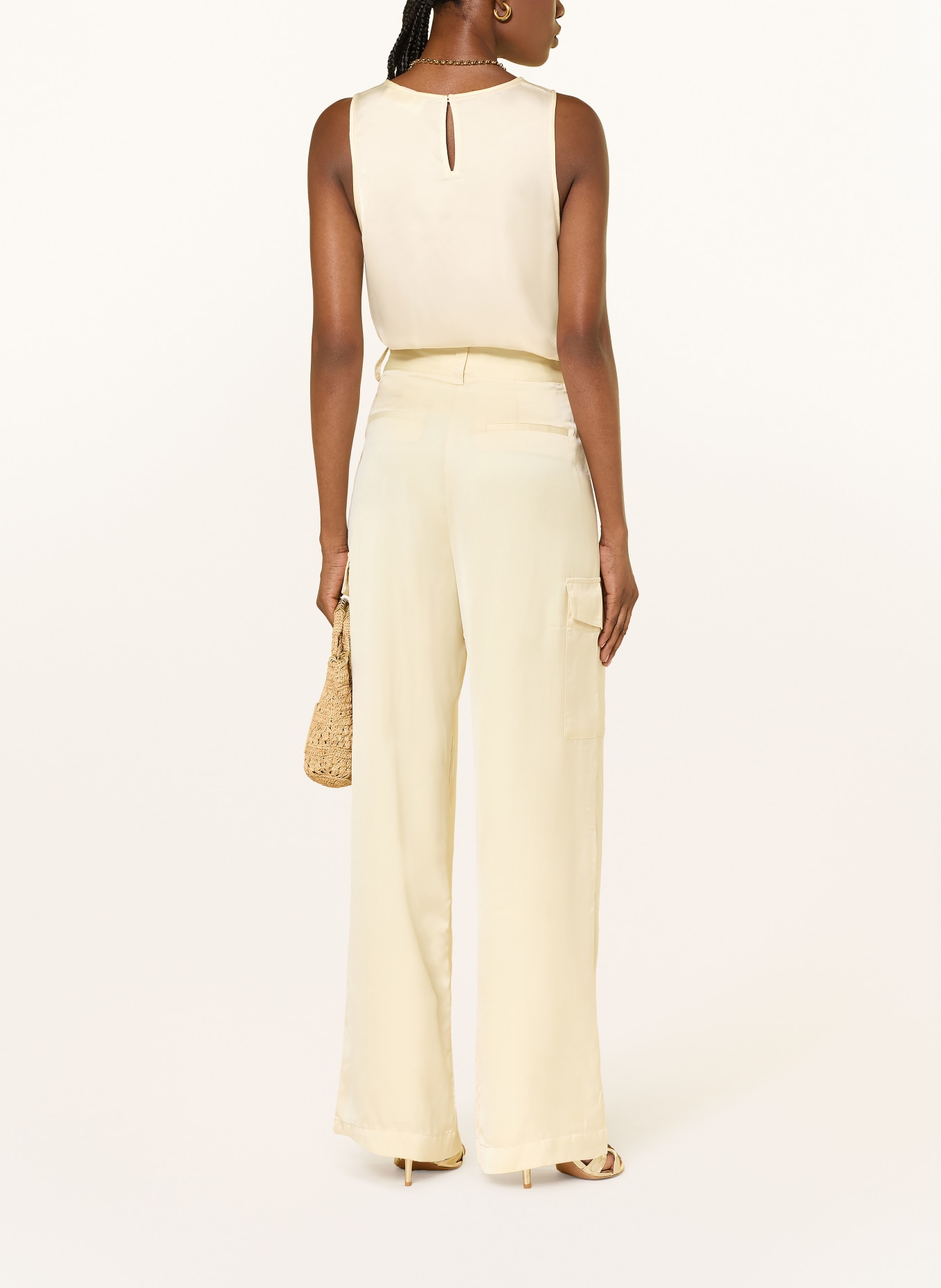 ba&sh Blusentop CEDI aus Satin: CREME