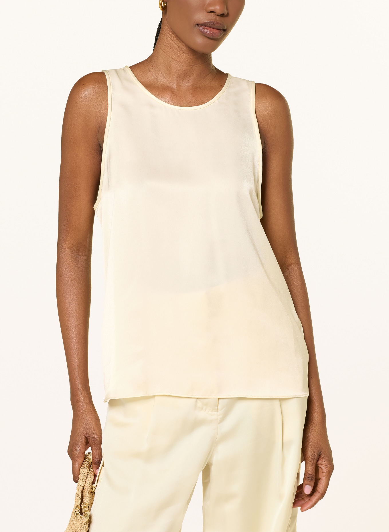 ba&sh Blusentop CEDI aus Satin: CREME