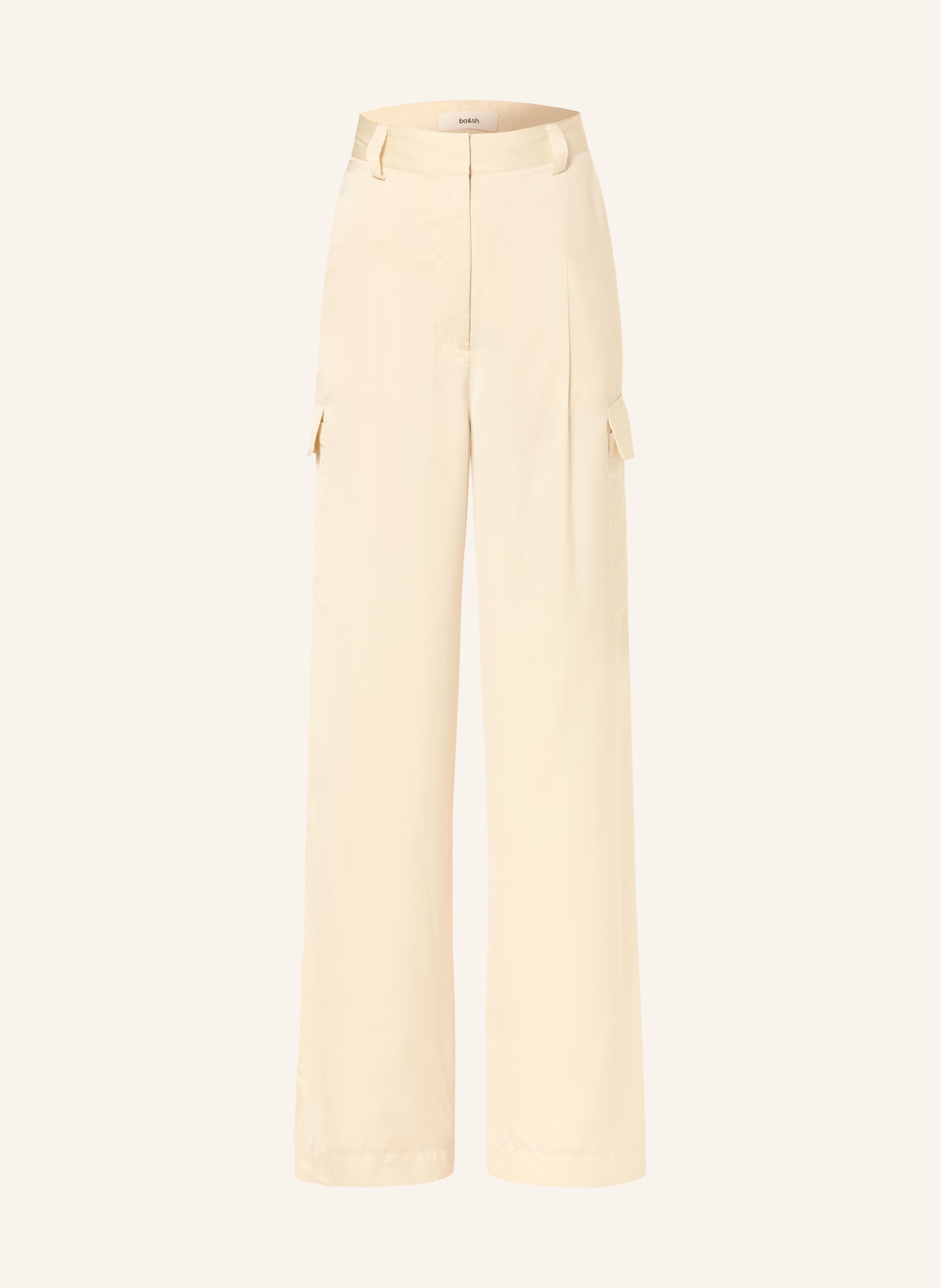 ba&sh Cargohose CARY aus Satin: CREME