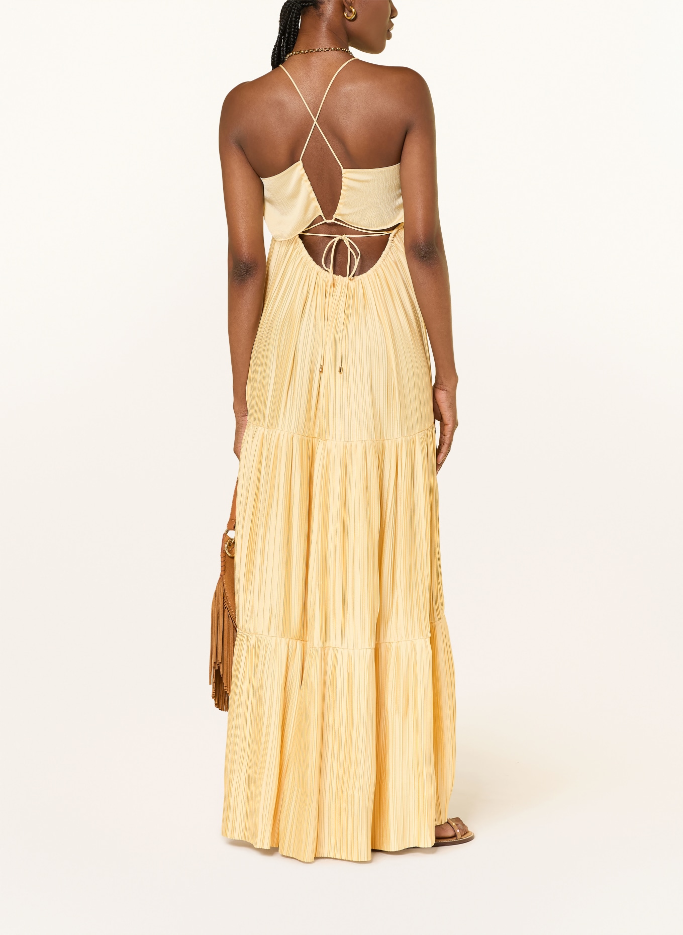 ba&sh Plisseekleid WASTA: HELLGELB